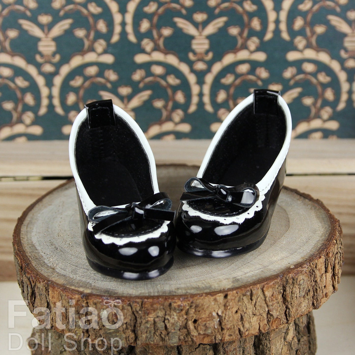 Fatiao - New 1/4 BJD MSD Dollfie Dolls Mary Jane Shoes - Black (Size 5.5cm)