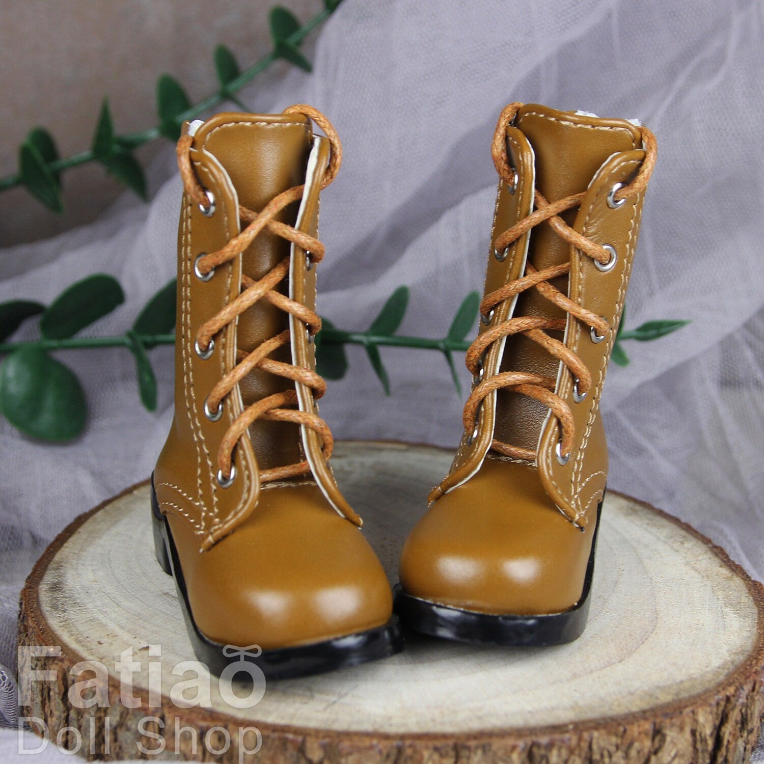 Fatiao - New 1/4 BJD MSD Dollfie Dolls Shoes Boots - Tan (Size 5.5cm)