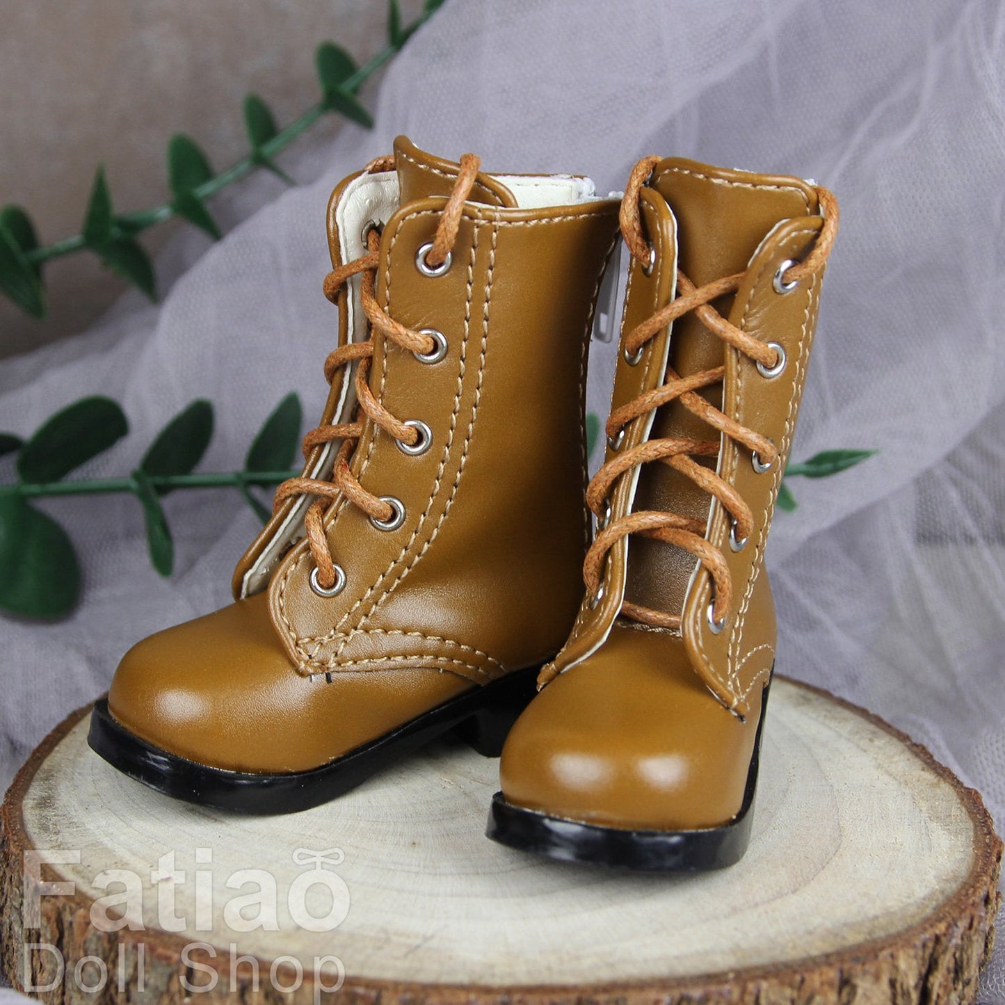Fatiao - New 1/4 BJD MSD Dollfie Dolls Shoes Boots - Tan (Size 5.5cm)