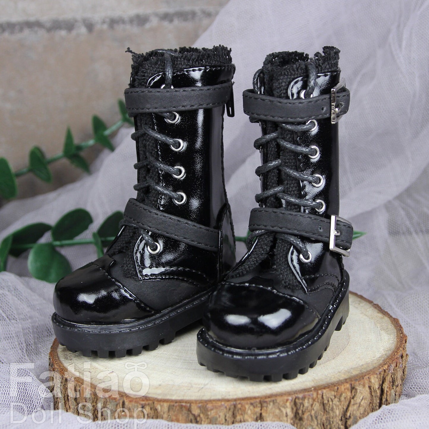 Fatiao - New 1/4 BJD MSD dollfie Cool Boots Dolls Shoes Black (Size 6cm)