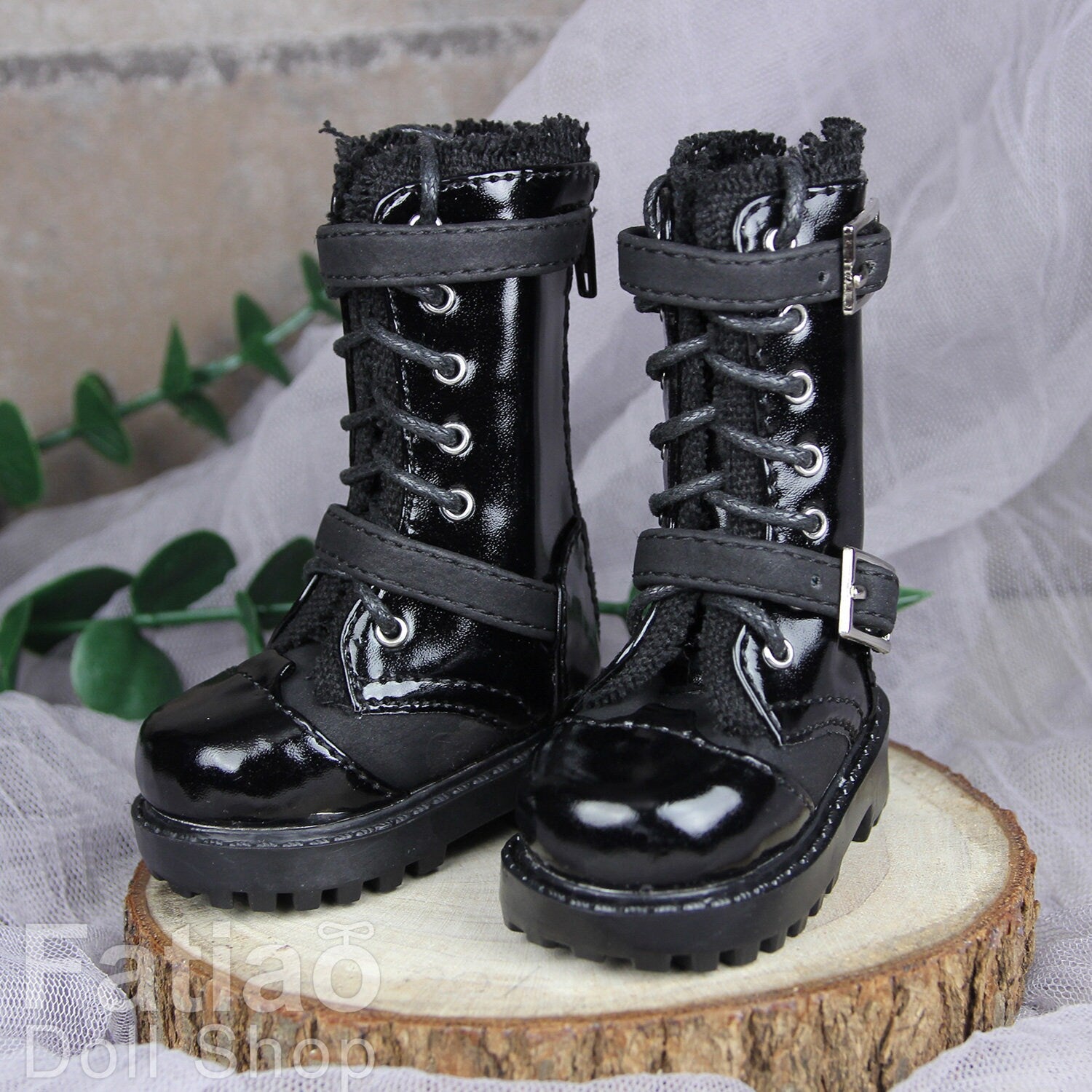 Fatiao - New 1/4 BJD MSD dollfie Cool Boots Dolls Shoes Black (Size 6cm)