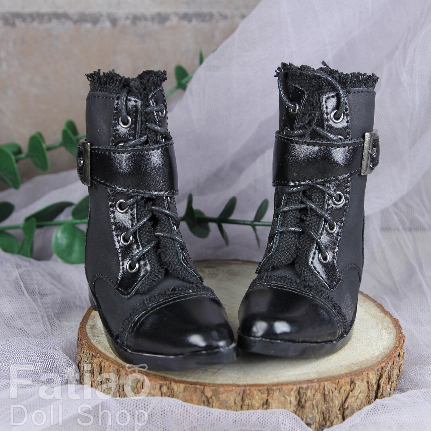 Fatiao - New 1/3 BJD Supper dollfie SD Cool Boots Dolls Shoes Black (Size 8.5cm)