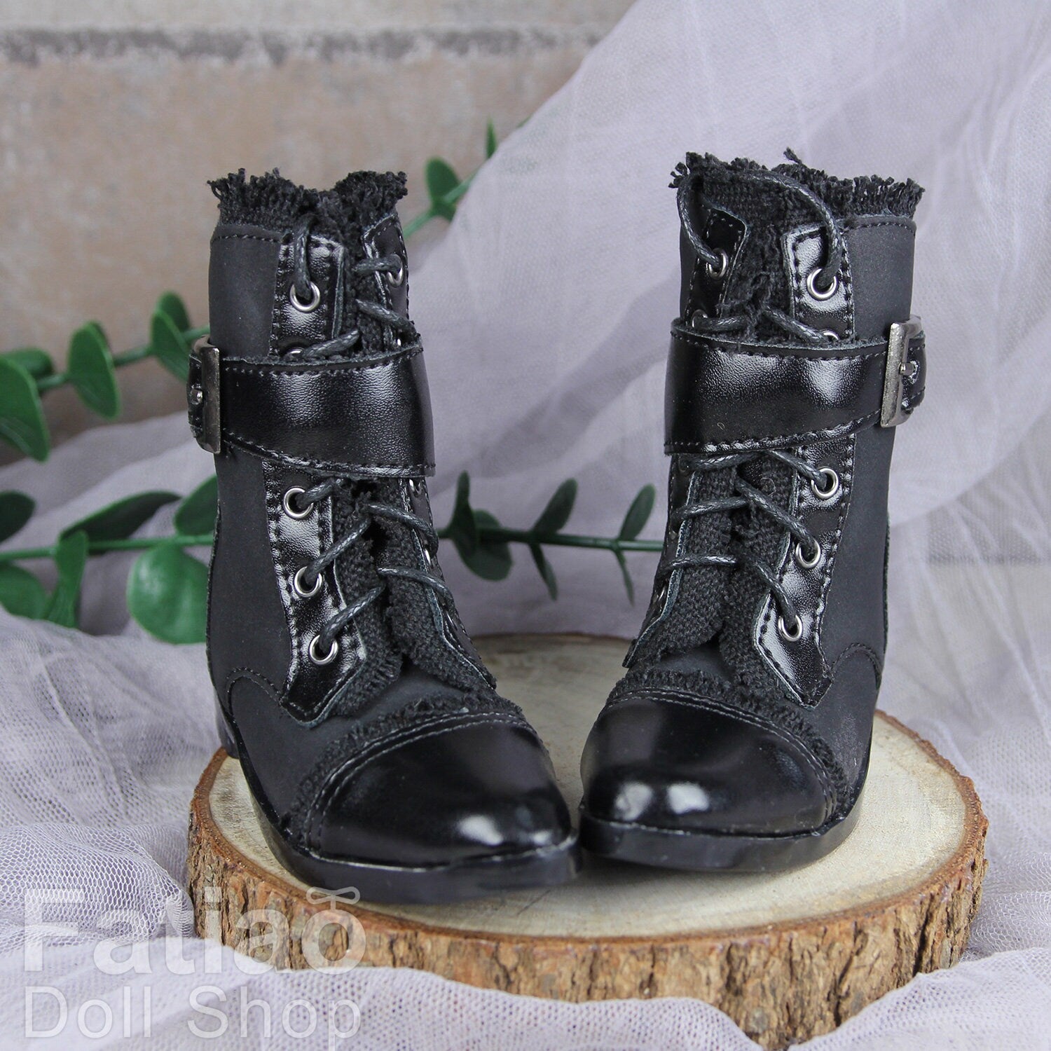 Fatiao - New 1/3 BJD Supper dollfie SD Cool Boots Dolls Shoes Black (Size 8.5cm)