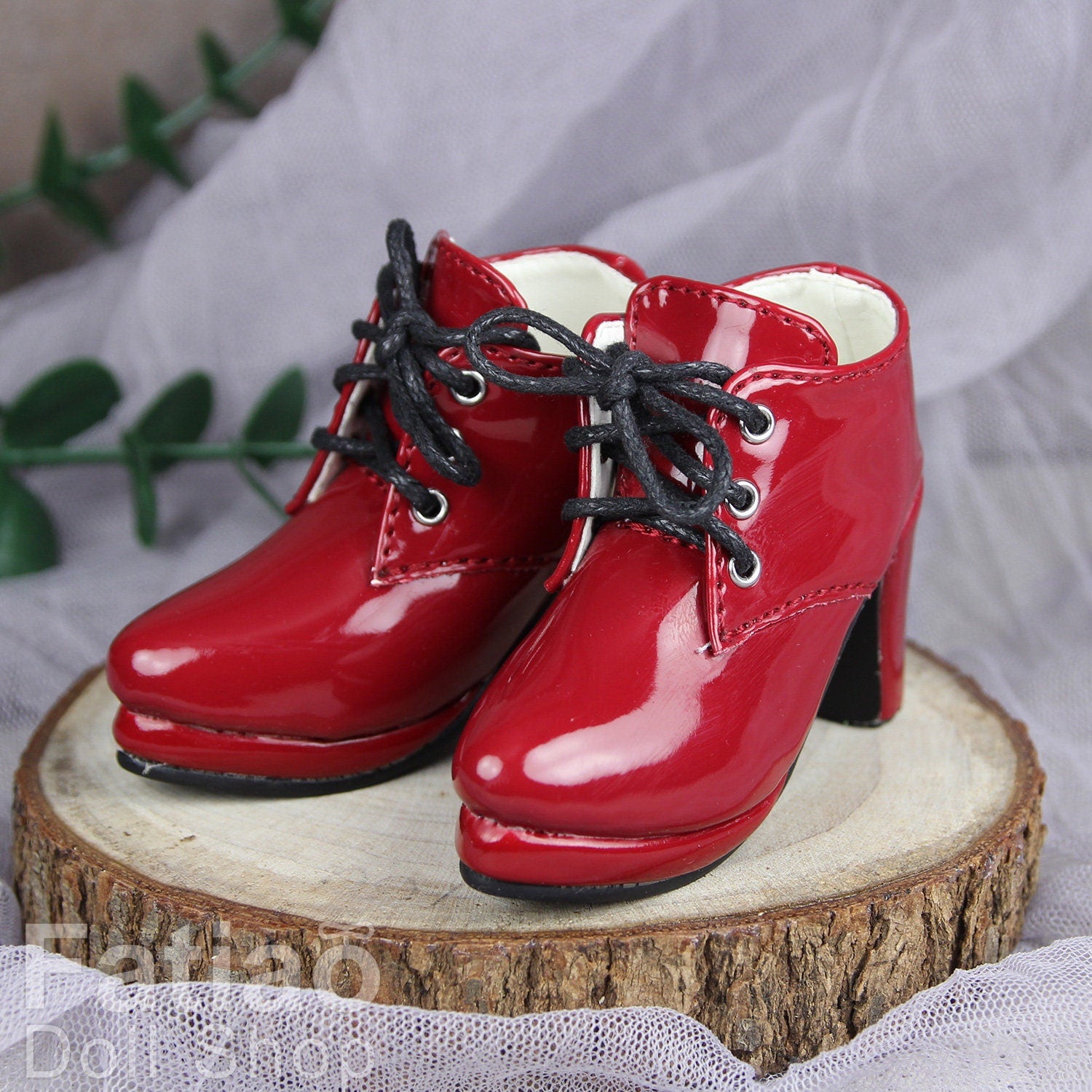 Fatiao - New 1/3 BJD Supper dollfie SD High-heeled Dolls shoes - Red (Size 7cm)