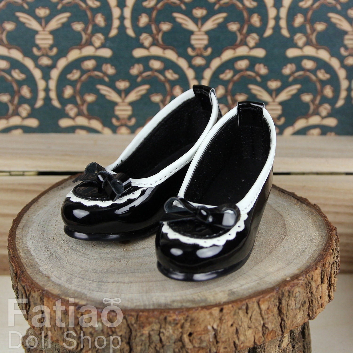 Fatiao - New 1/4 BJD MSD Dollfie Dolls Mary Jane Shoes - Black (Size 5.5cm)