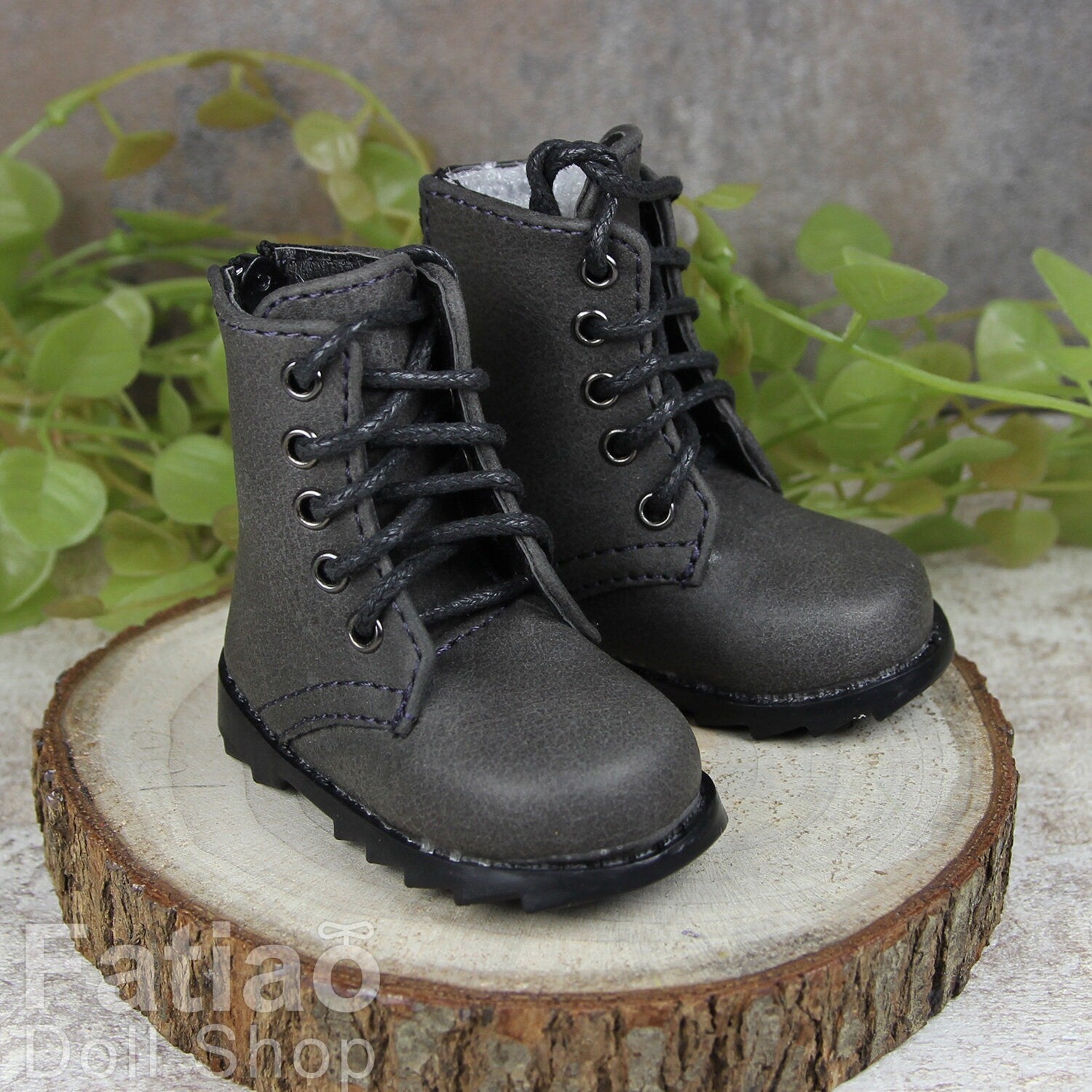 Fatiao - New 1/4 BJD MSD dollfie Dolls Shoes boots - Gray (Size 6cm)