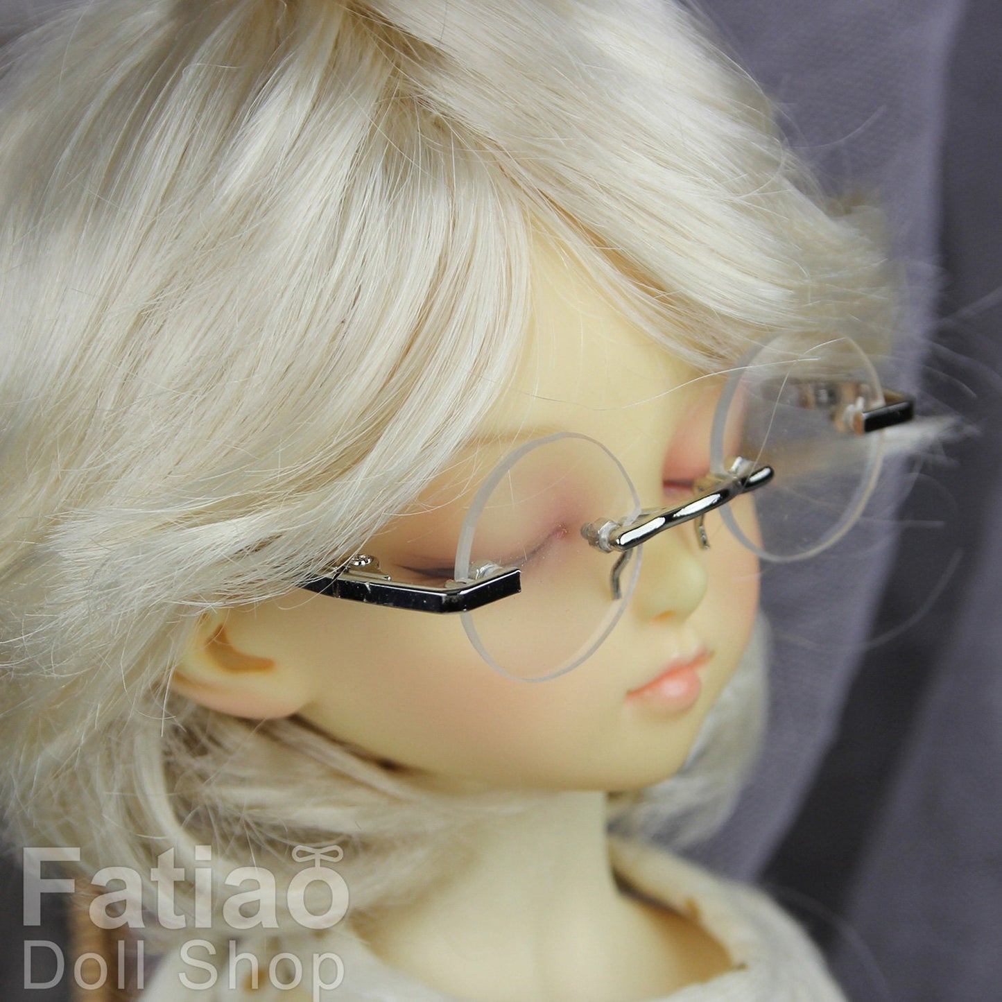 New fashion Rimless Frames Dolls Glasses fit 1/3 1/4 BJD SD MSD Super Dollfie- Silver