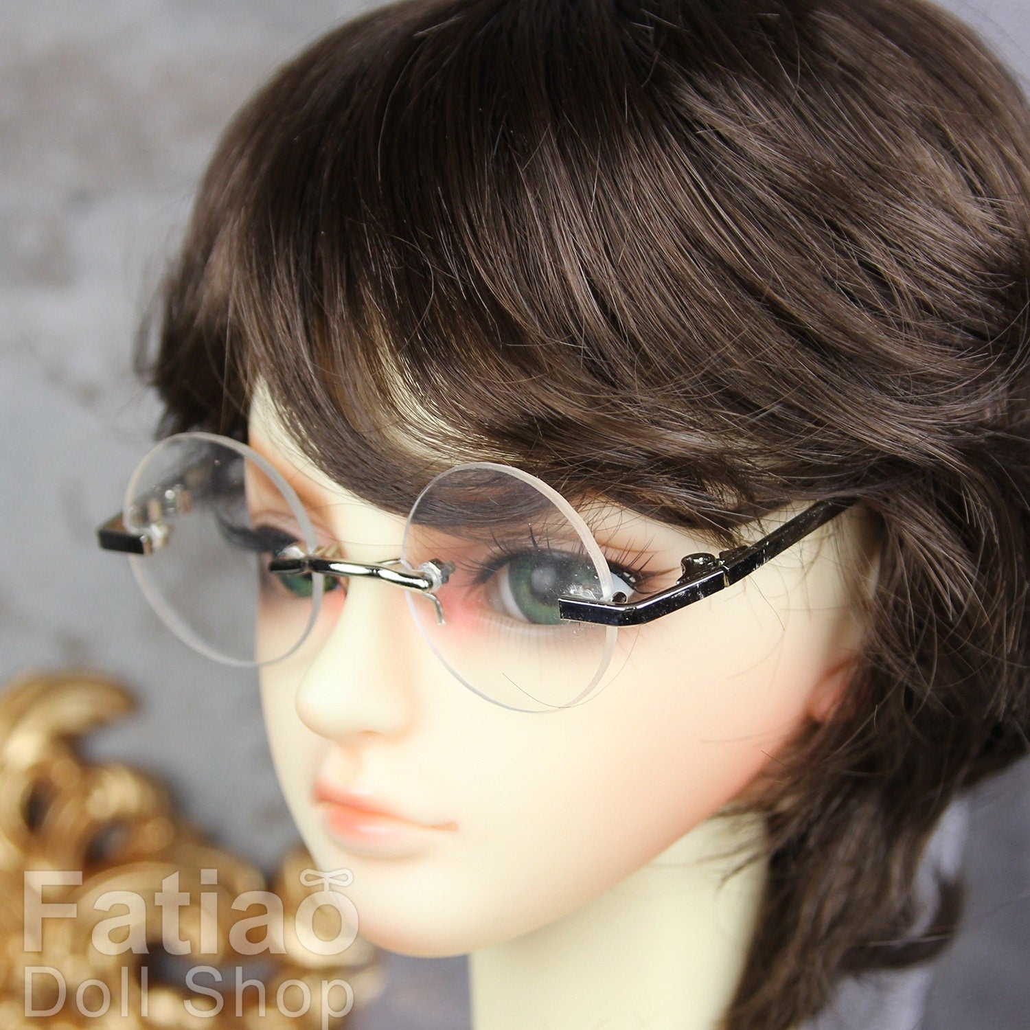 New fashion Rimless Frames Dolls Glasses fit 1/3 1/4 BJD SD MSD Super Dollfie- Silver