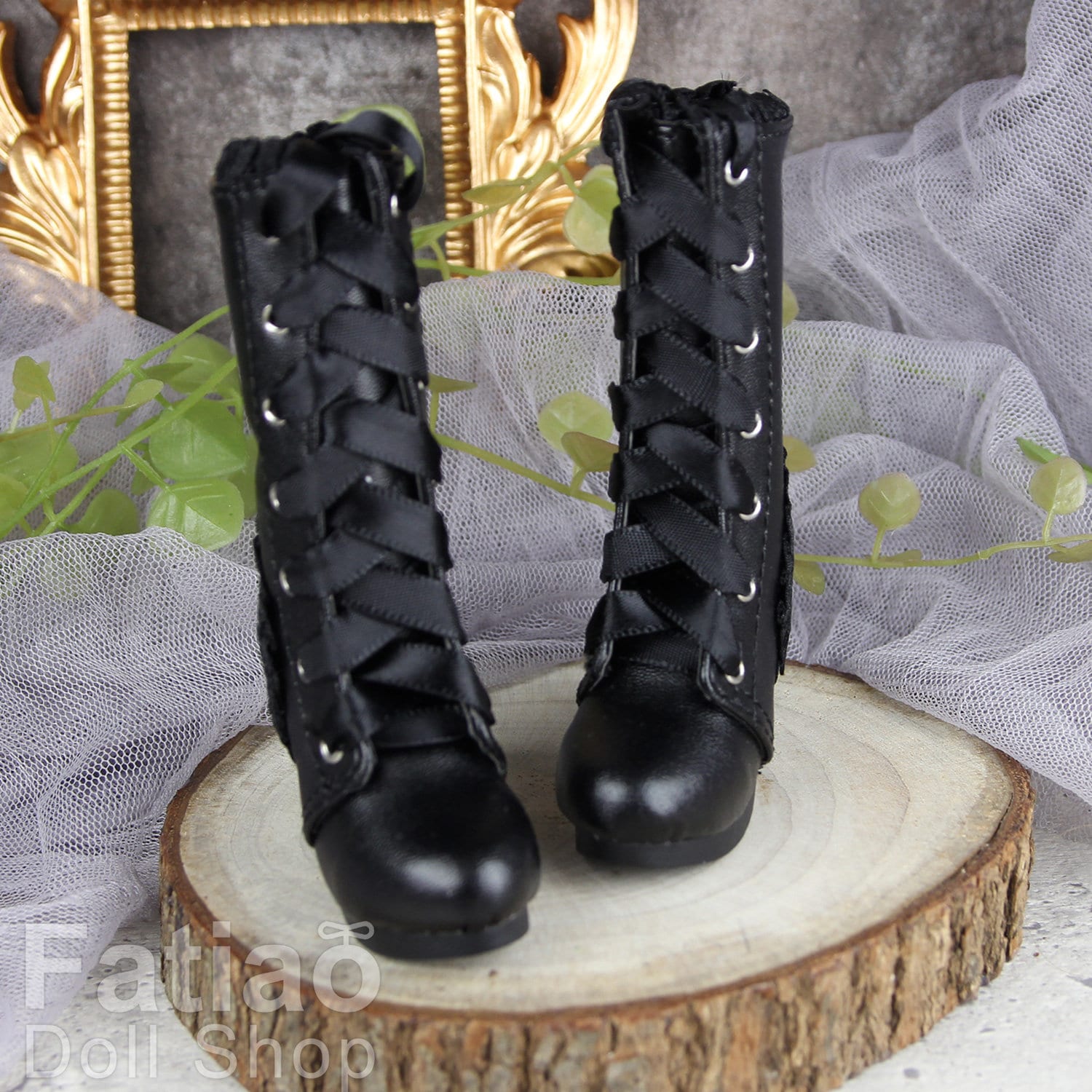Fatiao - New 1/4 BJD MSD Dollfie Dolls Shoes high-heel boots - Black (Size 5.5cm)