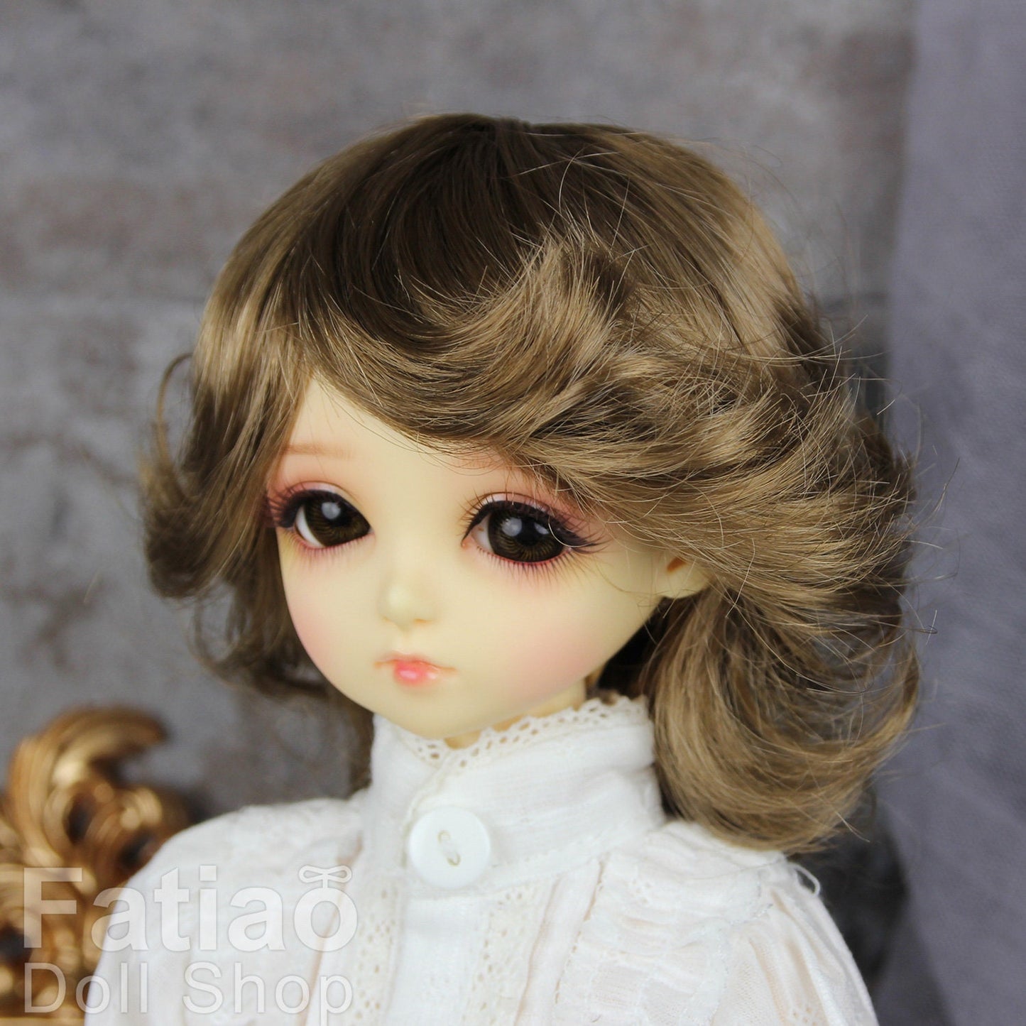 Fatiao - New Dollfie MSD Kaye Wiggs 1/4 BJD Size 7-8 inch - Latte Dolls Wig