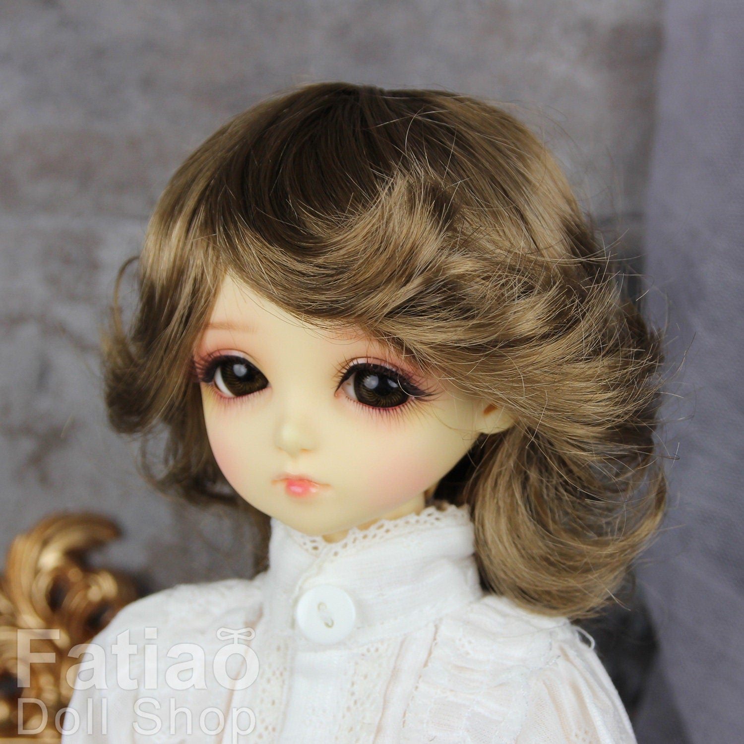 Fatiao - New Dollfie MSD Kaye Wiggs 1/4 BJD Size 7-8 inch - Latte Dolls Wig