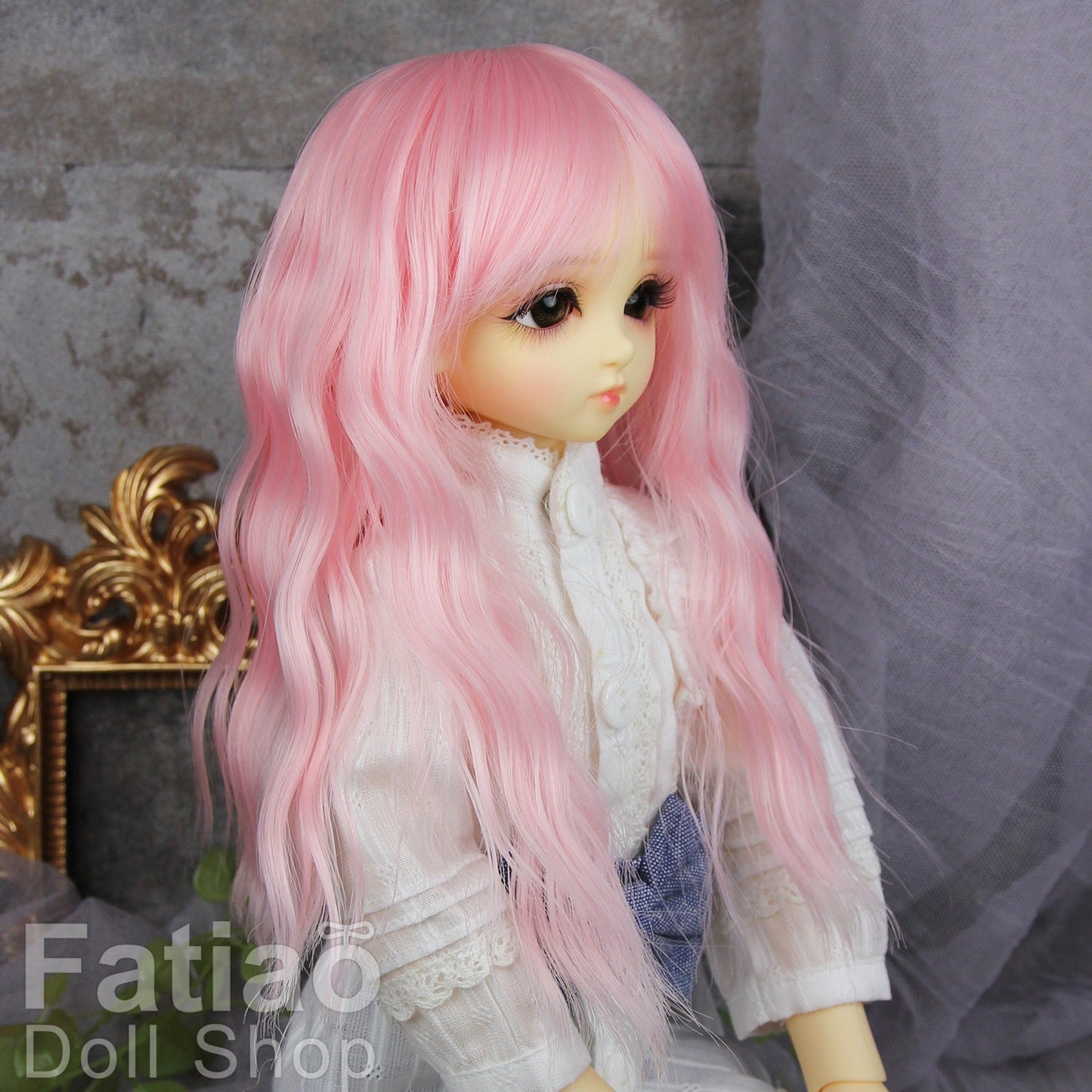 Fatiao - New Dollfie MSD Kaye Wiggs 1/4 BJD Size 7-8 inch Dolls Wig - pink