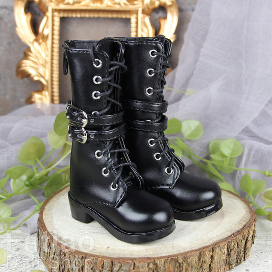 Fatiao - New 1/4 BJD MSD Dollfie Dolls Shoes Boots - Black (Size 5.5cm)