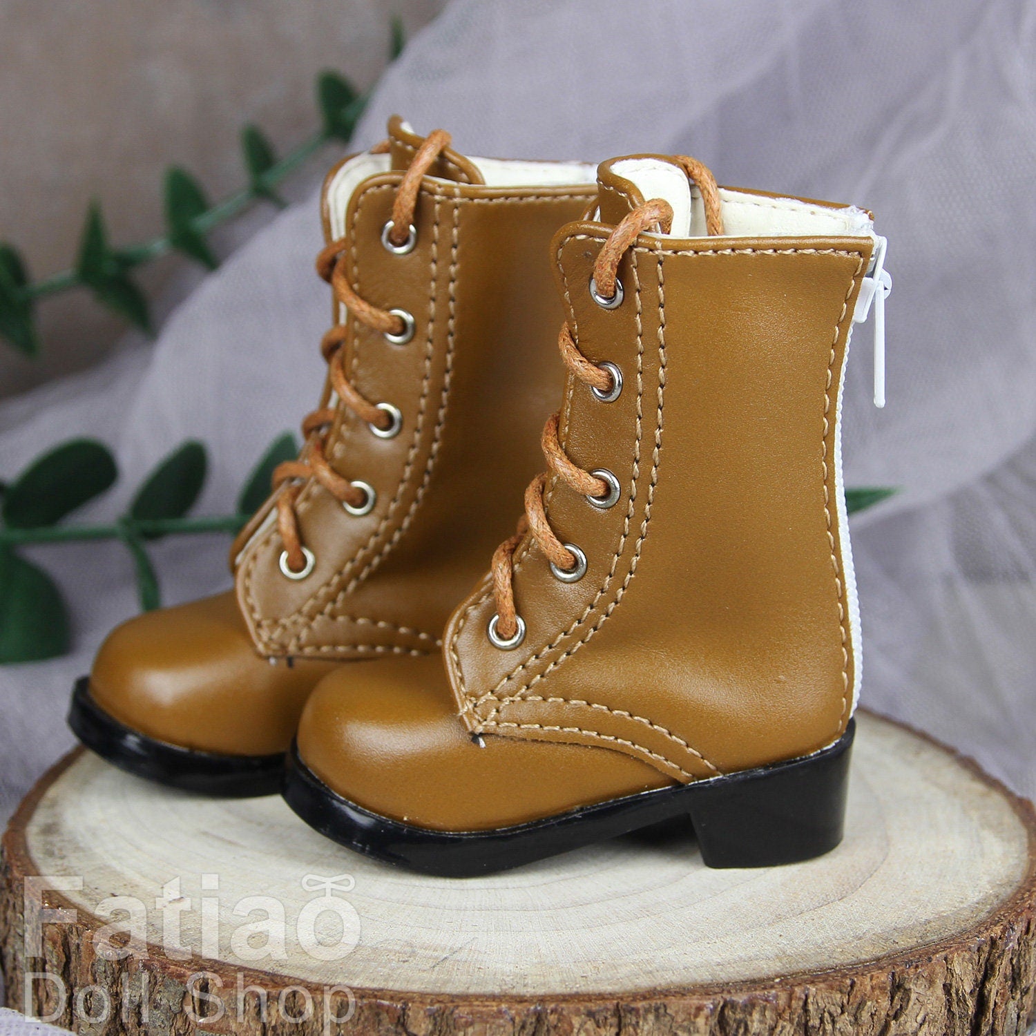 Fatiao - New 1/4 BJD MSD Dollfie Dolls Shoes Boots - Tan (Size 5.5cm)