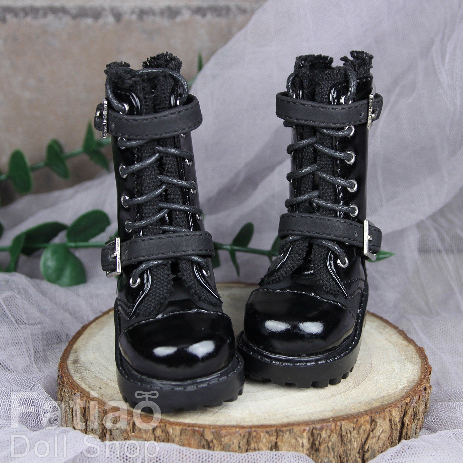 Fatiao - New 1/4 BJD MSD dollfie Cool Boots Dolls Shoes Black (Size 6cm)