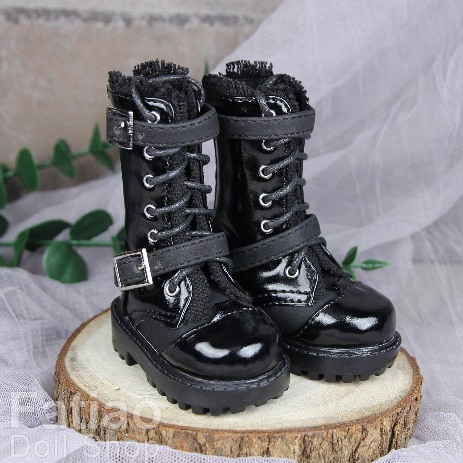 Fatiao - New 1/4 BJD MSD dollfie Cool Boots Dolls Shoes Black (Size 6cm)
