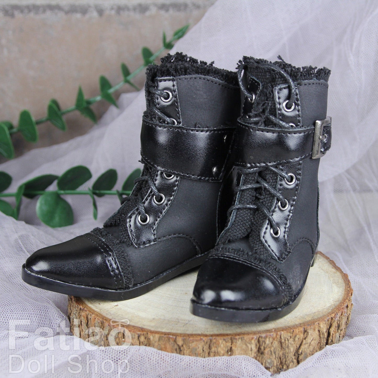 Fatiao - New 1/3 BJD Supper dollfie SD Cool Boots Dolls Shoes Black (Size 8.5cm)