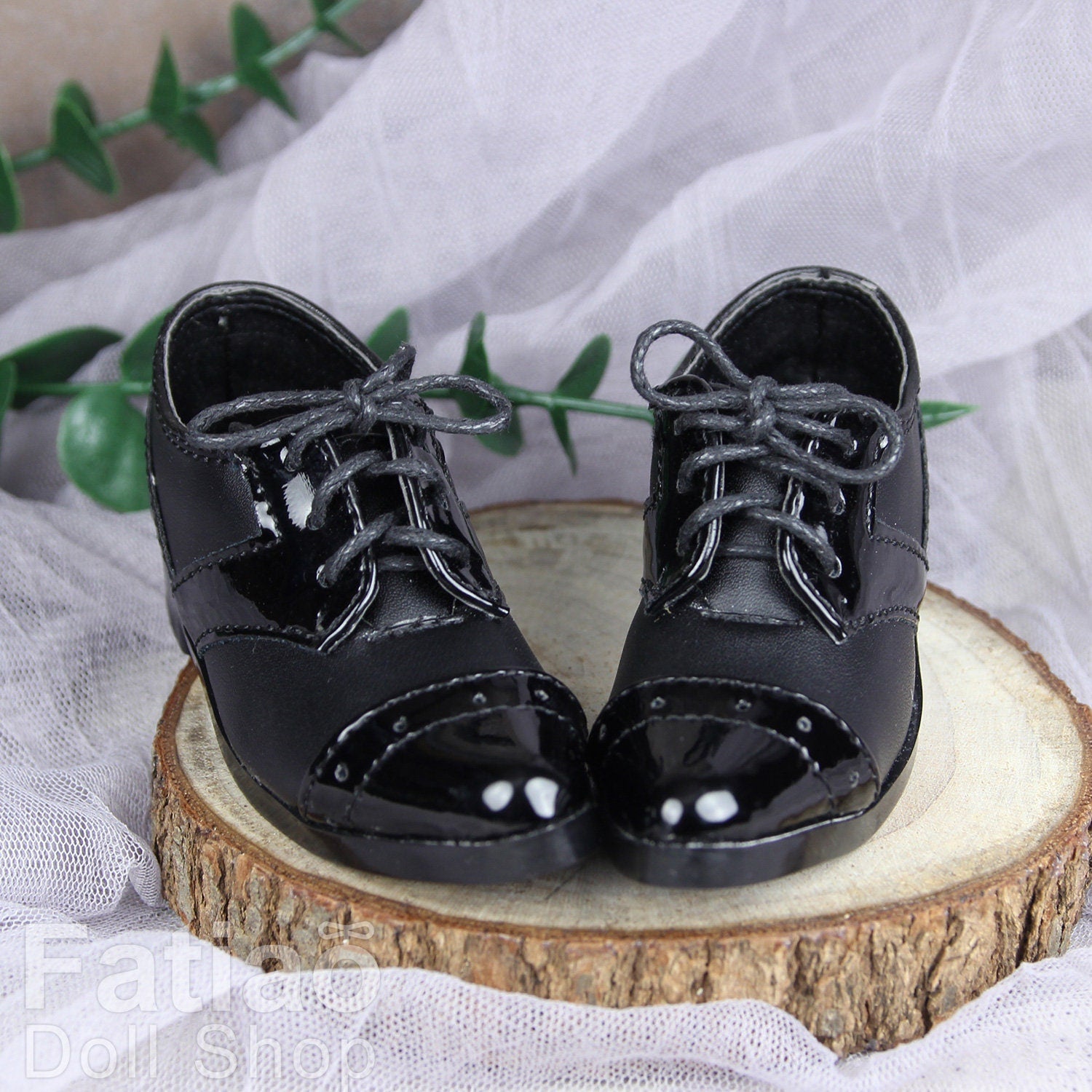 Fatiao - New 1/3 BJD Supper dollfie 13/17SD Boy Tip Leather Suit Shoes Black (Size 8.5cm)