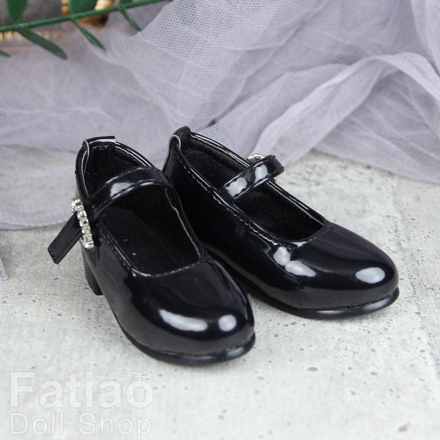 Fatiao - New 1/3 BJD Dollfie Dolls Mary Jane Shoes - Black (Size 6.5cm)