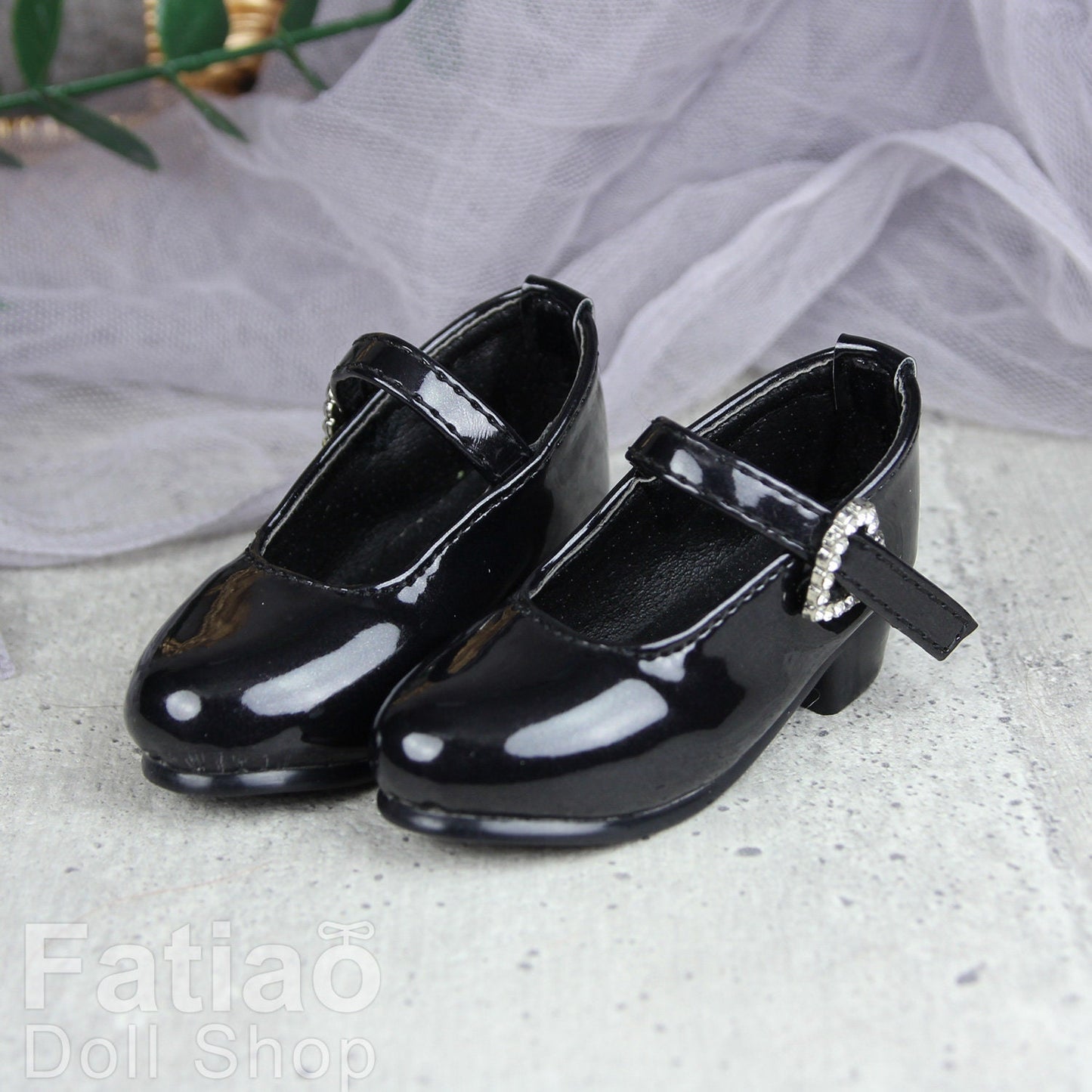 Fatiao - New 1/3 BJD Dollfie Dolls Mary Jane Shoes - Black (Size 6.5cm)