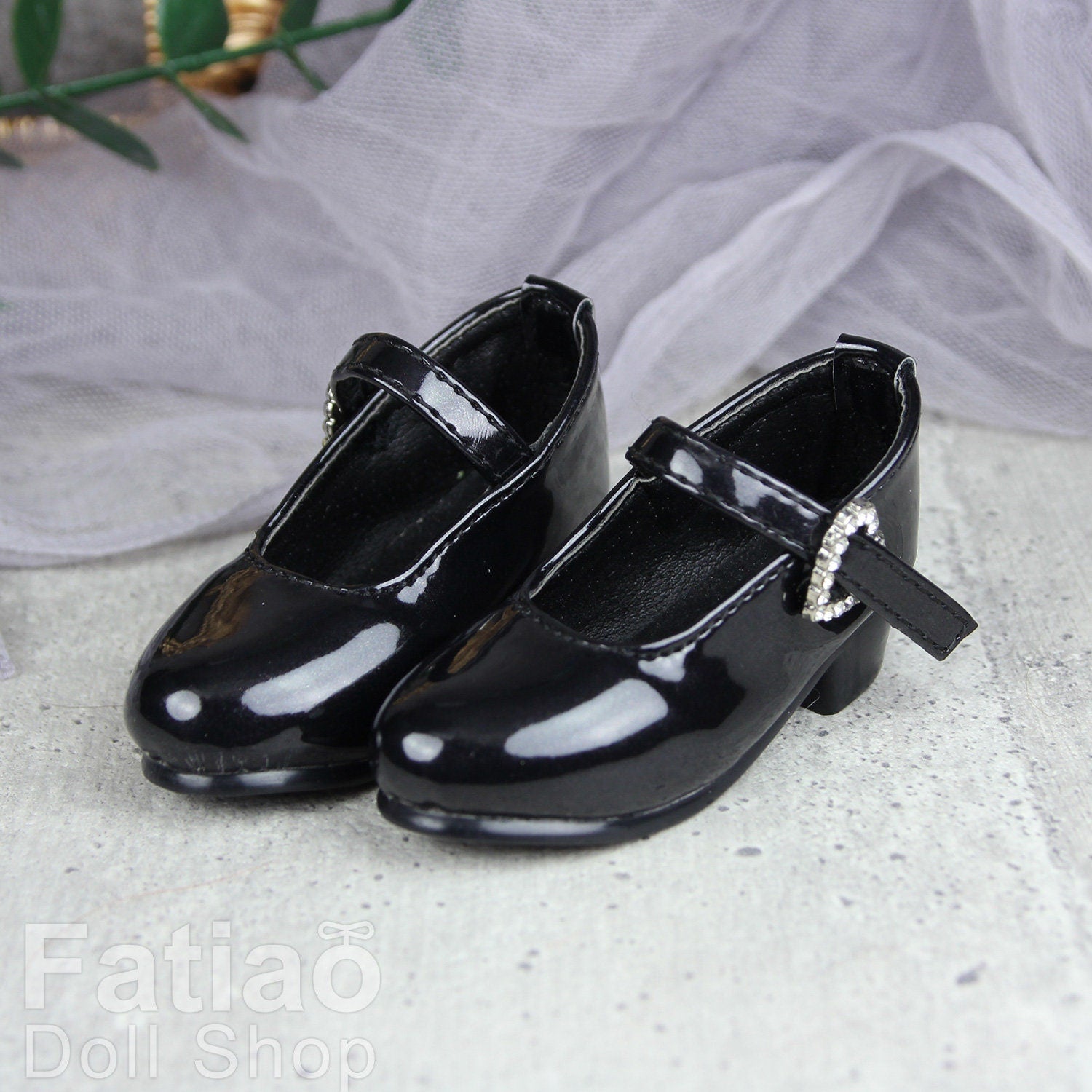Fatiao - New 1/3 BJD Dollfie Dolls Mary Jane Shoes - Black (Size 6.5cm)