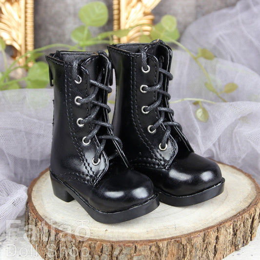 Fatiao - New 1/4 BJD MSD Dollfie Dolls Shoes Boots - Black (Size 5.5cm)