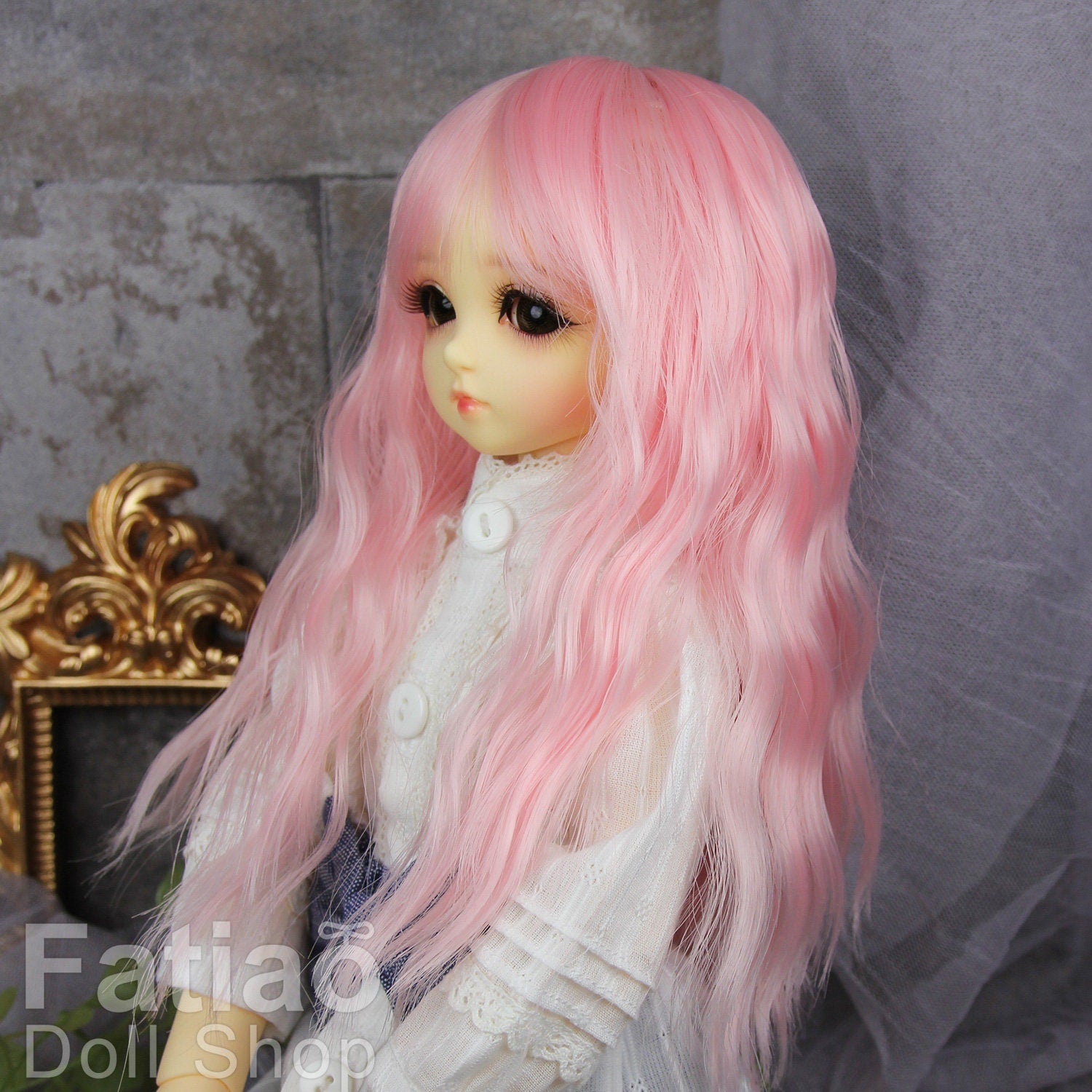 Fatiao - New Dollfie MSD Kaye Wiggs 1/4 BJD Size 7-8 inch Dolls Wig - pink
