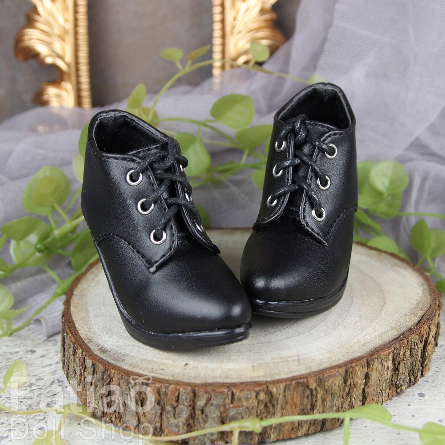 Fatiao - Dollfie 1/3 BJD SD High Heeled Mary Jane Shoes - Black (Size 7cm)
