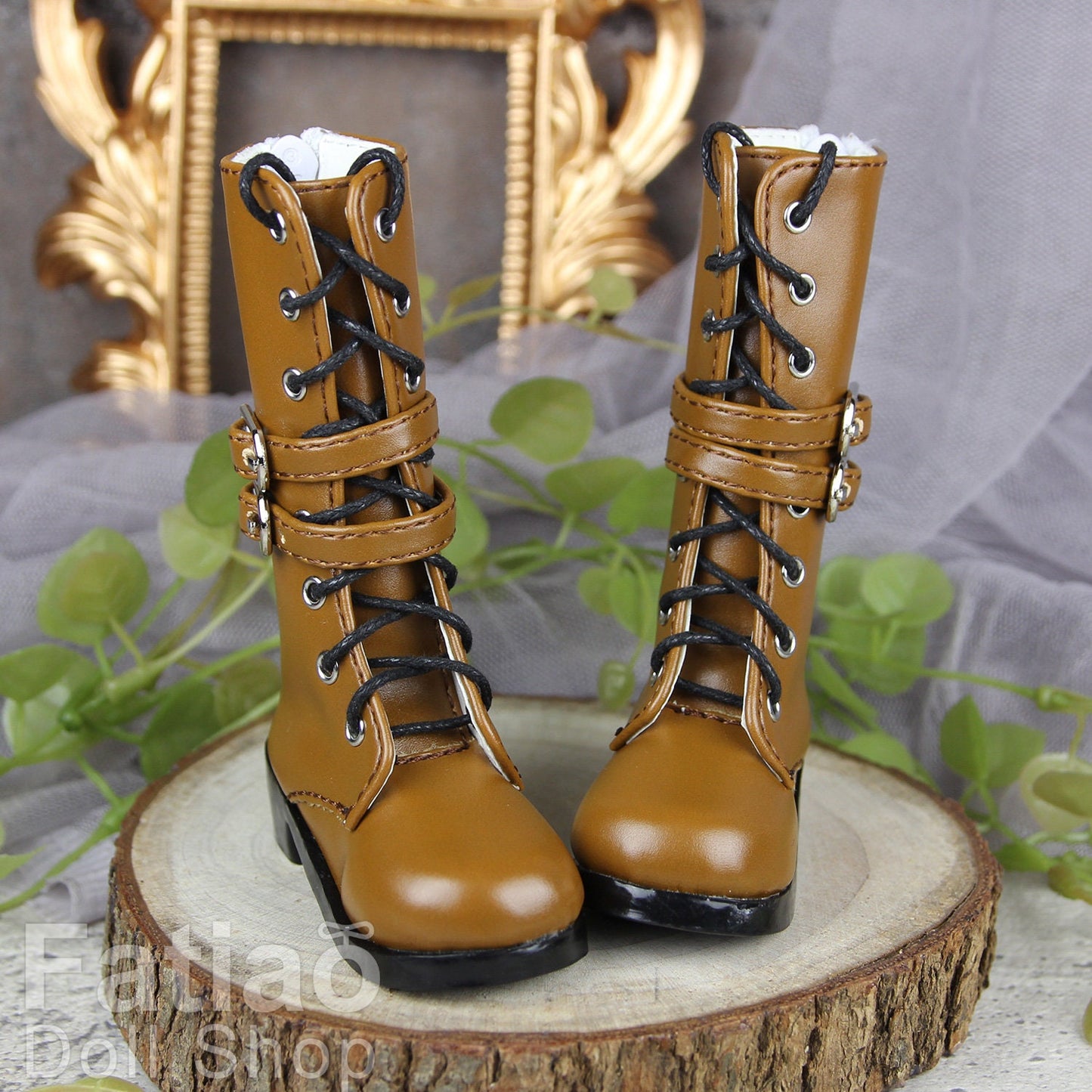 Fatiao - New 1/4 BJD MSD Dollfie Dolls Shoes Boots - Brown (Size 5.5cm)