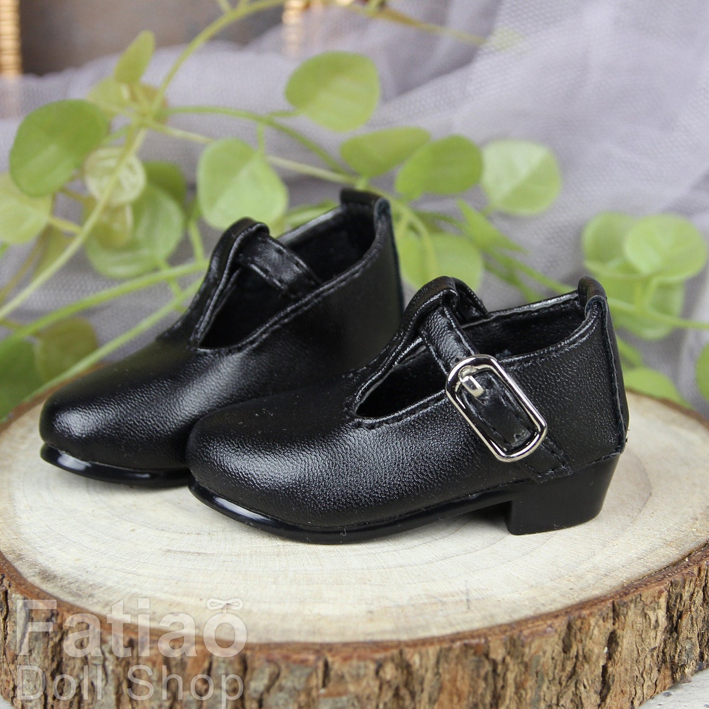 Fatiao - 1/4 BJD Mini Supper dollfie MSD Shoes - Black (Size 5.5cm)