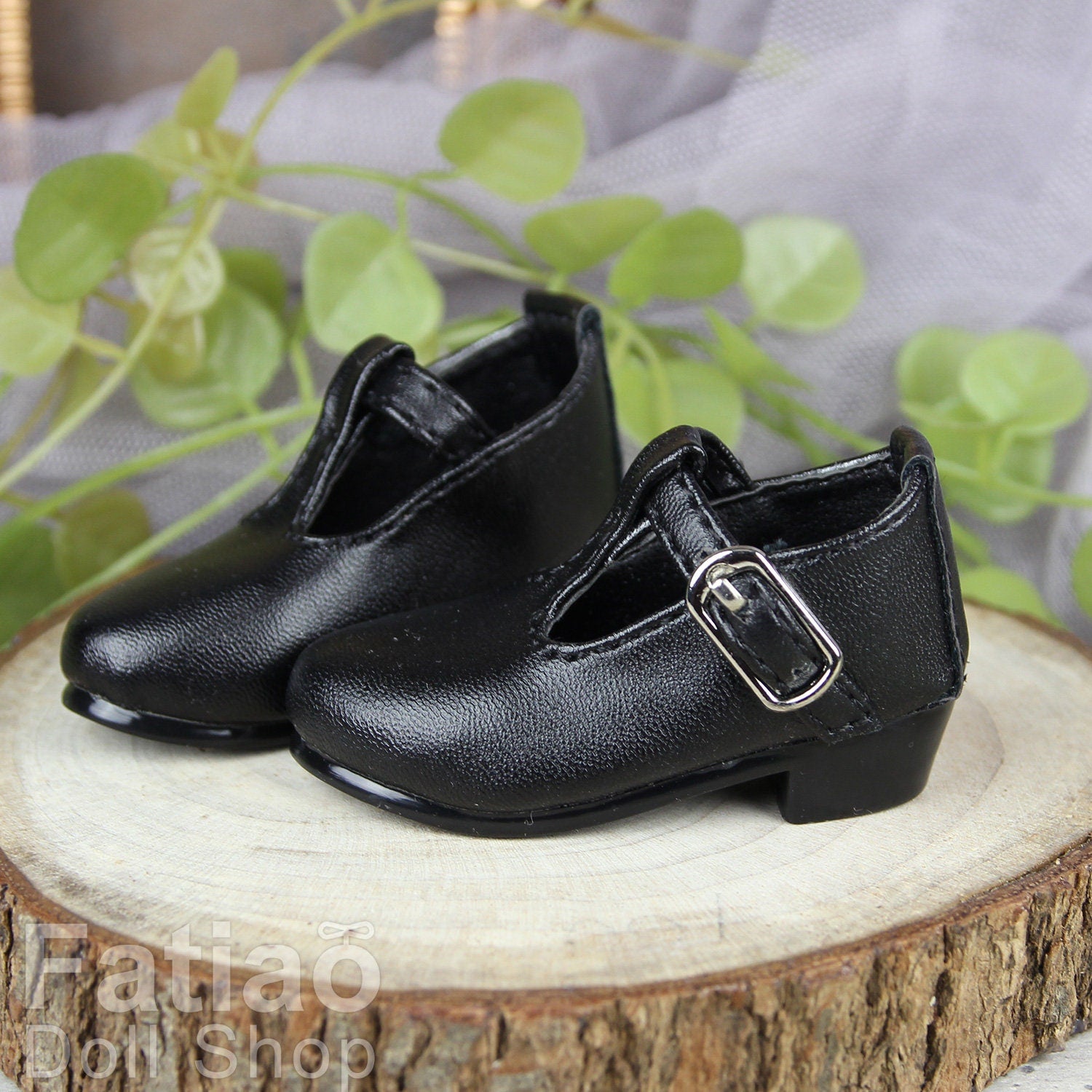 Fatiao - 1/4 BJD Mini Supper dollfie MSD Shoes - Black (Size 5.5cm)