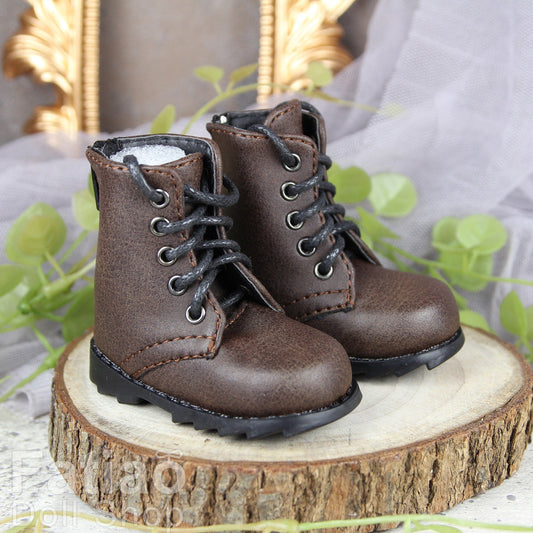 Fatiao - New 1/4 BJD MSD dollfie Dolls Shoes boots - Dark brown (Size 6cm)