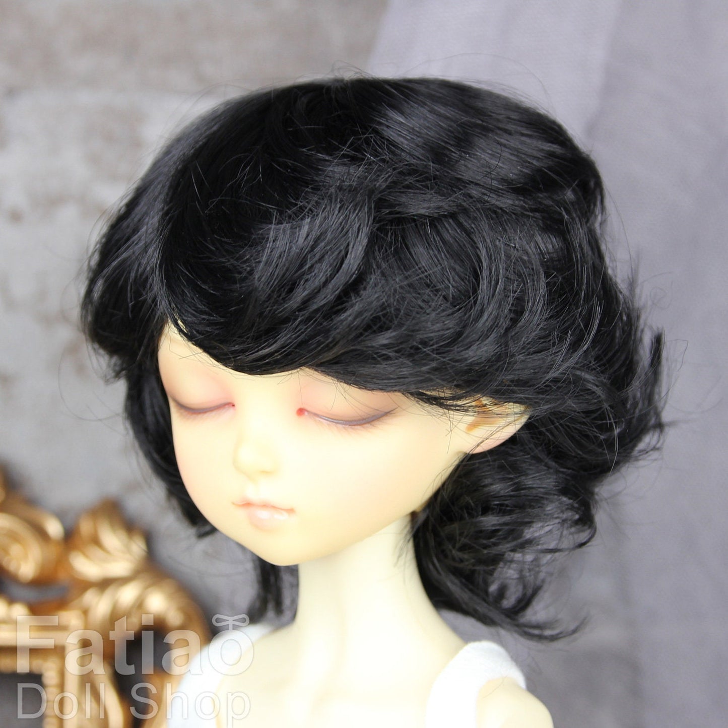 Fatiao - New Dollfie MSD Kaye Wiggs 1/4 BJD Size 7-8 inch - Black Dolls Wig