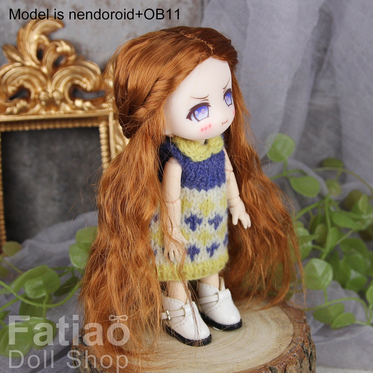 Fatiao - New Dollfie BJD Nendoroid / Little Dal Pullip / Dolls Wig - size 4-5" -Caramel