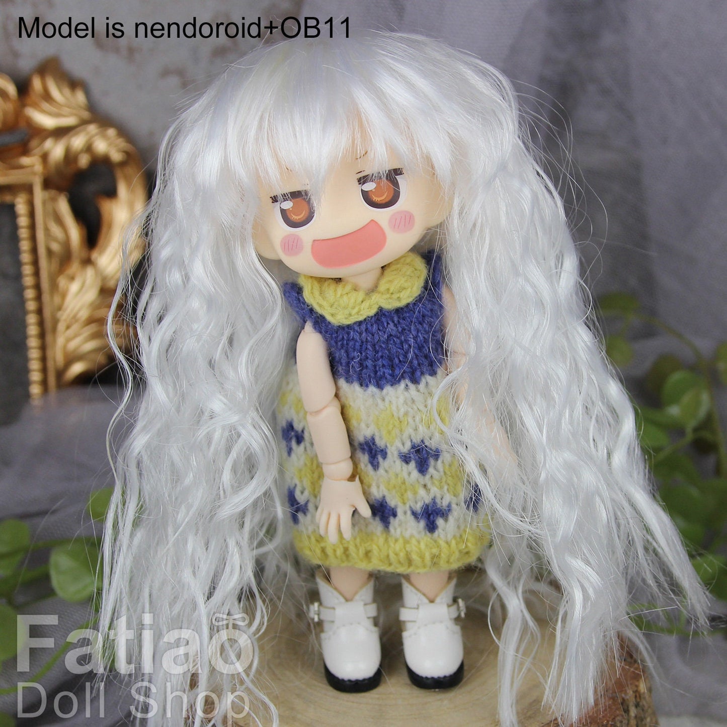 Fatiao - New Dollfie BJD Nendoroid / Little Dal Pullip / Dolls Wig - size 4-5" - White