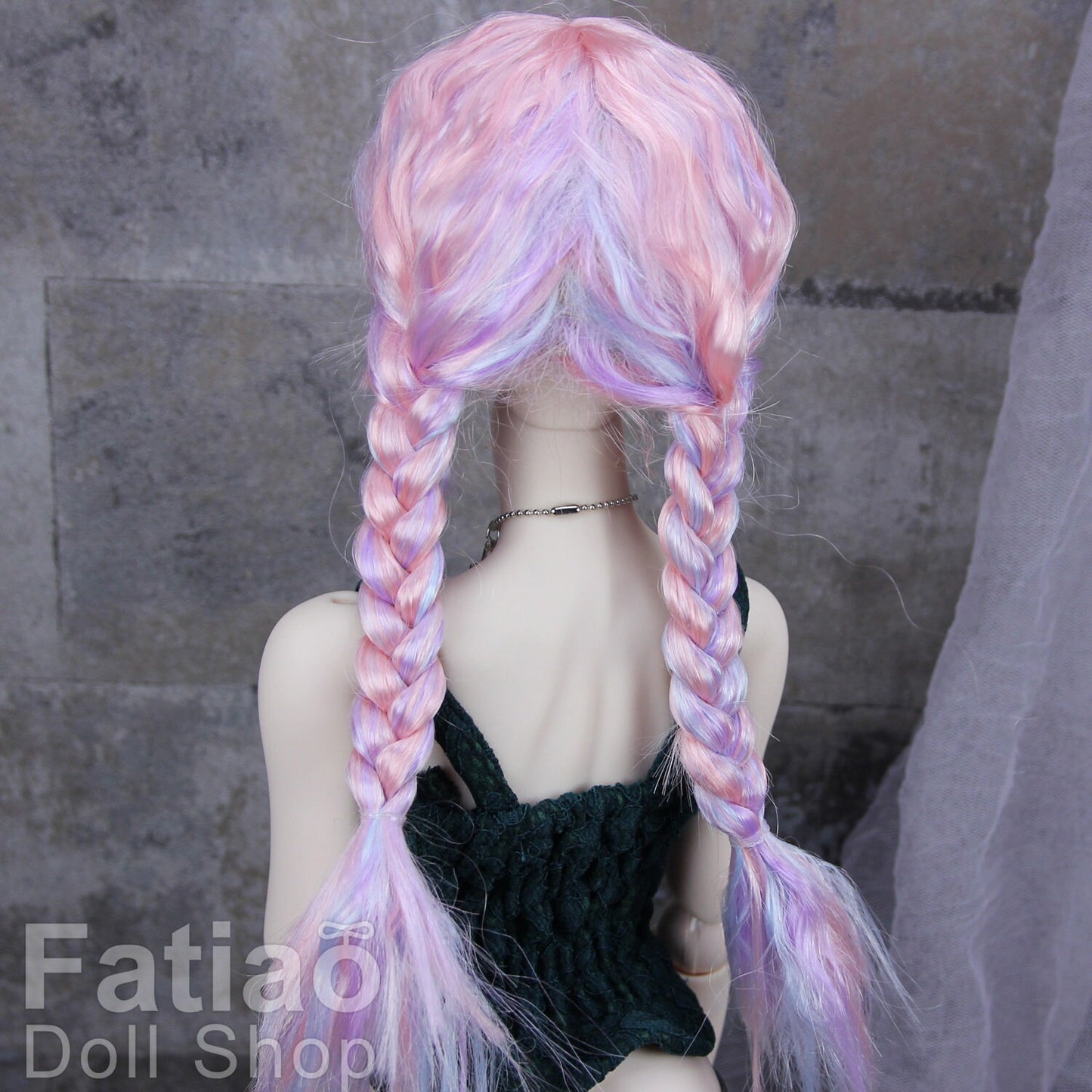 Fatiao - New Dollfie SD DD 1/3 BJD Dolls Wig size 8-9" - Pink purple