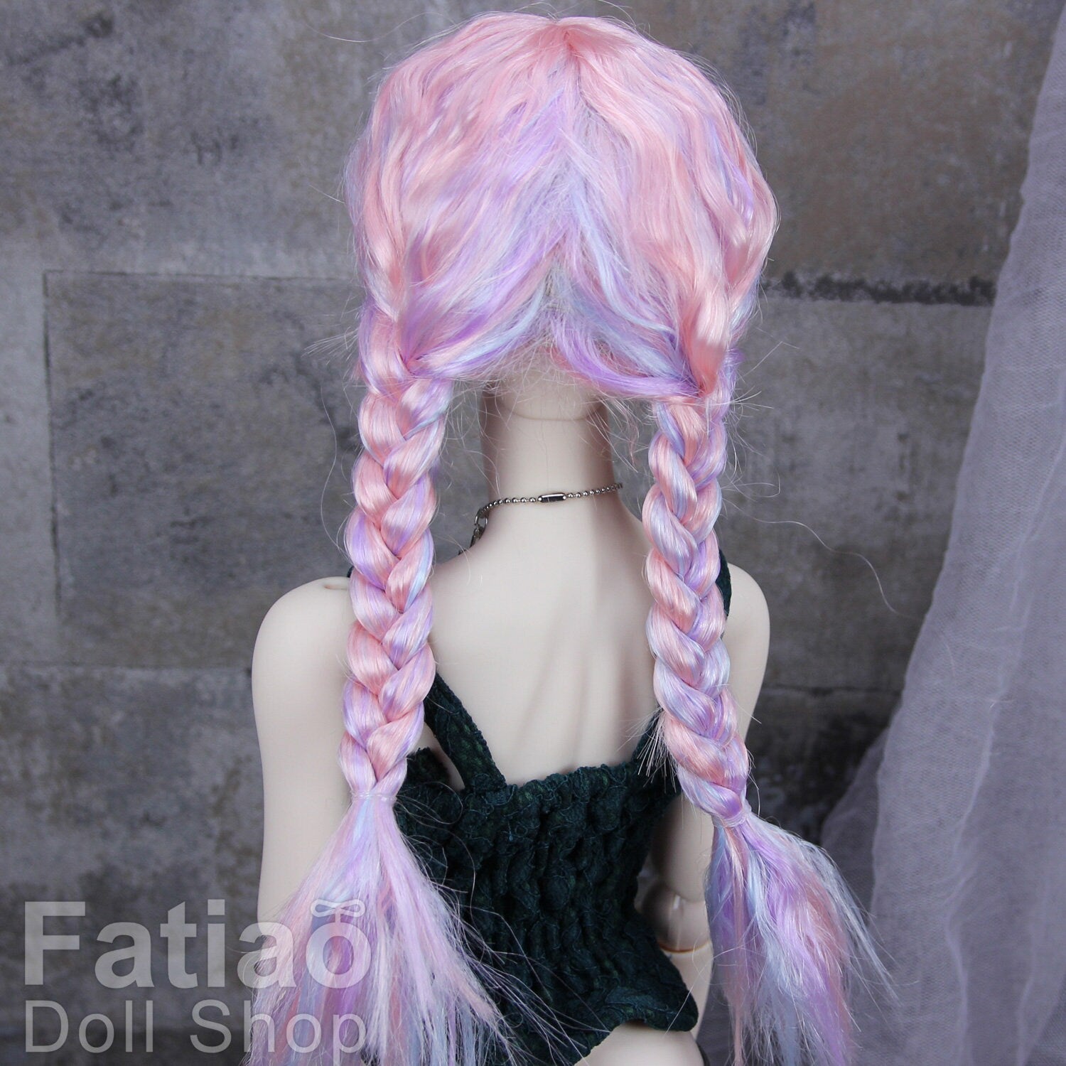 Fatiao - New Dollfie SD DD 1/3 BJD Dolls Wig size 8-9" - Pink purple