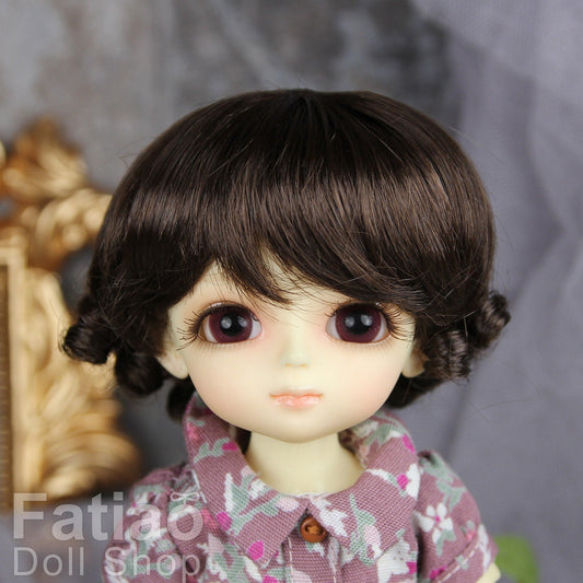 Fatiao - BJD Dollfie Lati Yellow Pukifee 5-6" Doll Wig - Dark Brown