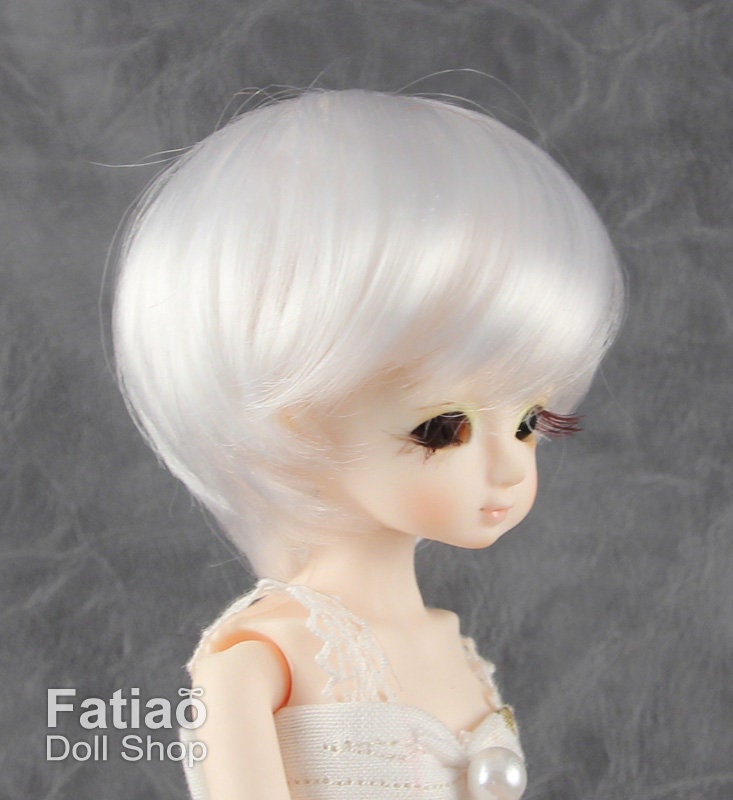Fatiao - New Dollfie little pullip DAL Nendoroid BJD Dolls Wig - size 4-5" - White
