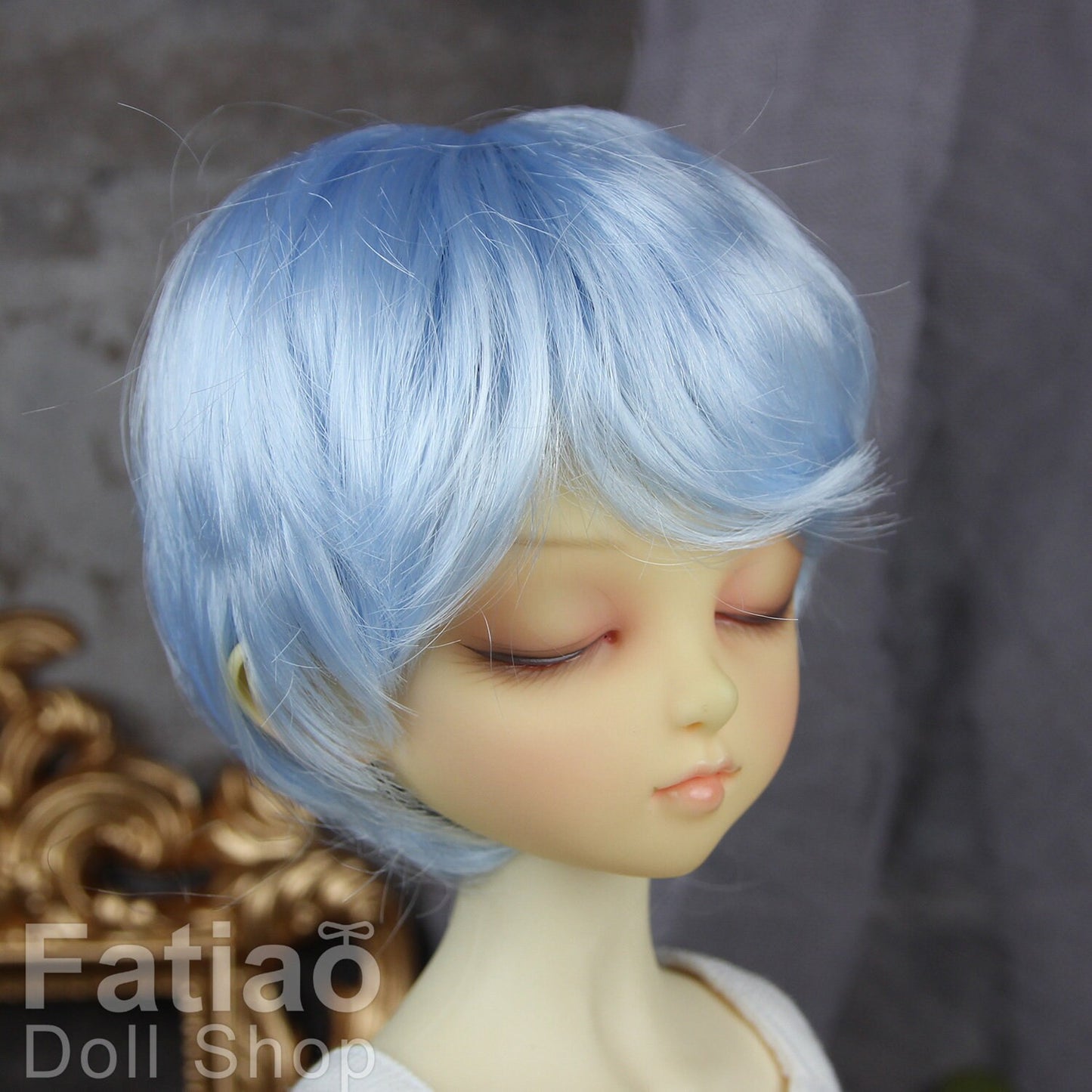 Fatiao - New Dollfie MSD Kaye Wiggs 1/4 BJD Size 7-8 inch Dolls Wig - Light Blue