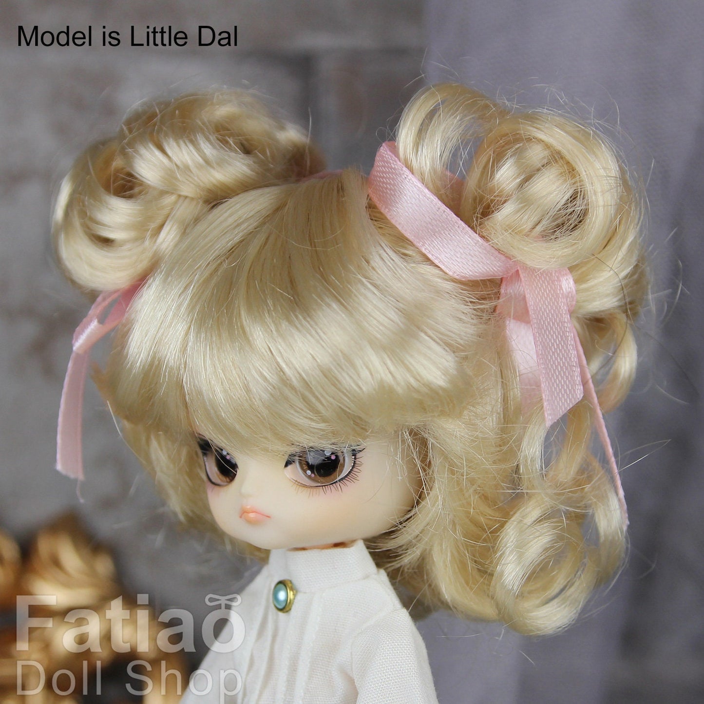 Fatiao - New Dollfie BJD Nendoroid / Little Dal Pullip / Dolls Wig - size 4-5" - Blonde