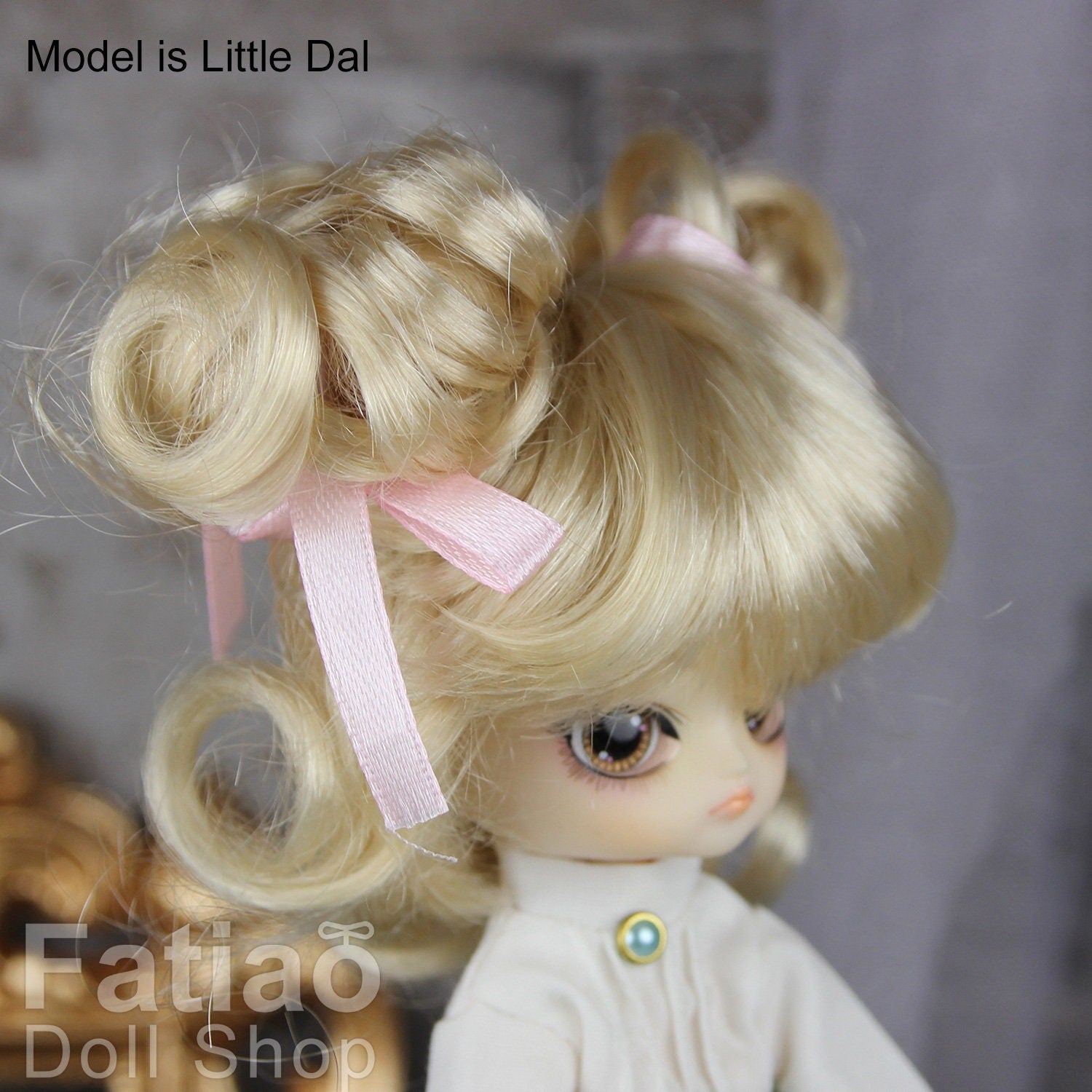 Fatiao - New Dollfie BJD Nendoroid / Little Dal Pullip / Dolls Wig - size 4-5" - Blonde