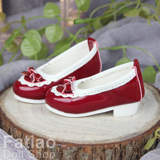Fatiao - New 1/4 BJD MSD Dollfie Dolls Mary Jane Shoes - Red (Size 5.5cm)