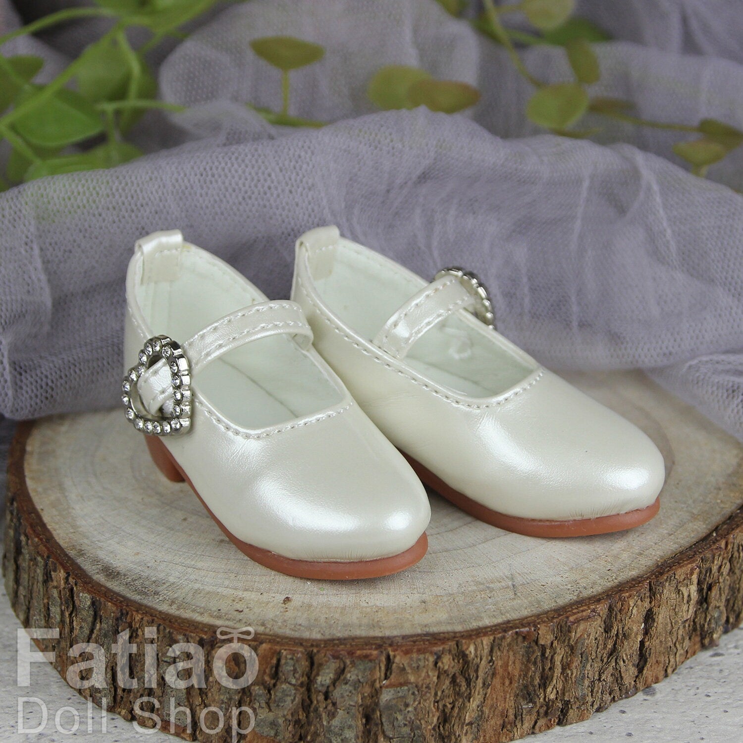 Fatiao - 1/4 BJD Mini Supper dollfie MSD Shoes - Beige (Size 5.5cm)