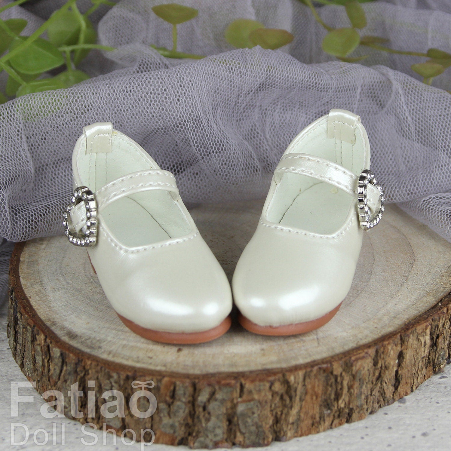 Fatiao - 1/4 BJD Mini Supper dollfie MSD Shoes - Beige (Size 5.5cm)