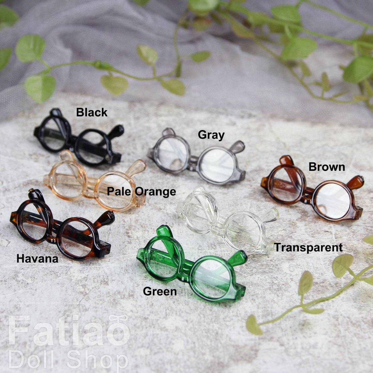 New fashion Full-Rim Dolls Plastic Glasses fit 1/8 1/6 BJD Lati Yellow / YOSD size