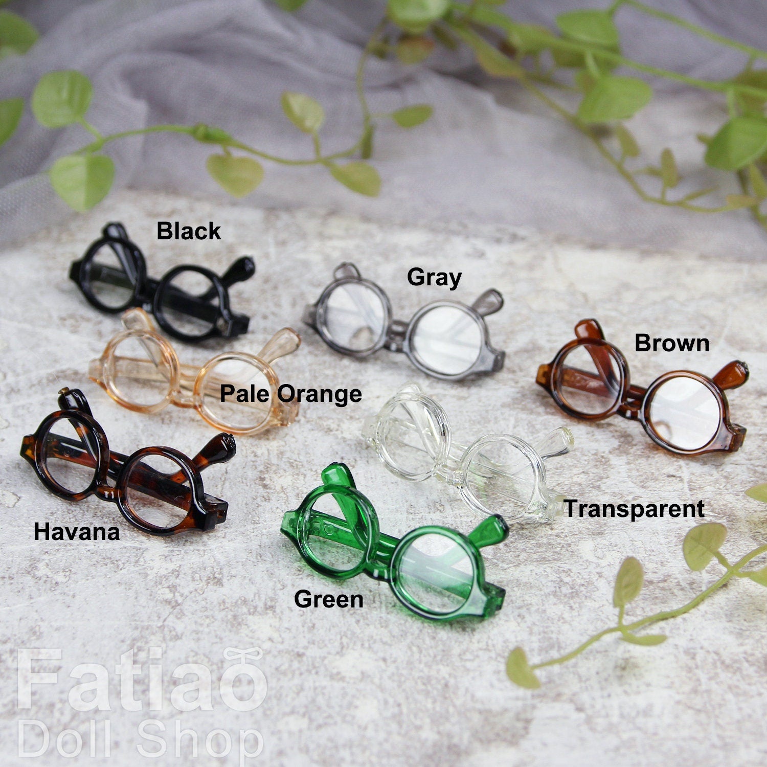 New fashion Full-Rim Dolls Plastic Glasses fit 1/8 1/6 BJD Lati Yellow / YOSD size