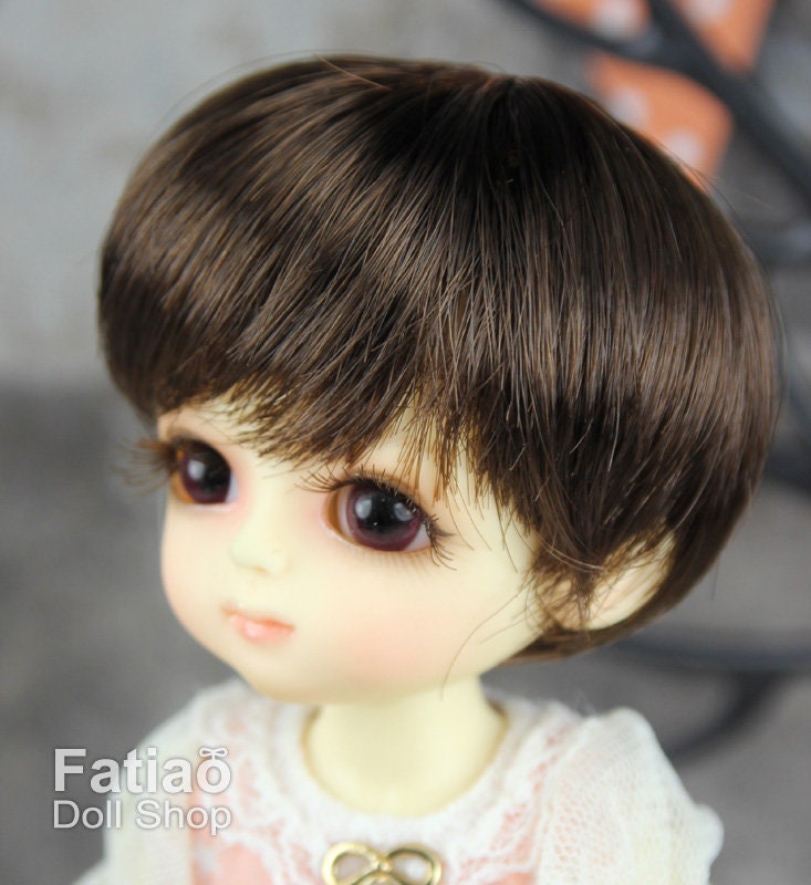 Fatiao - Dollfie Lati Yellow Pukifee 5-6" Doll Wig - Dark Brown
