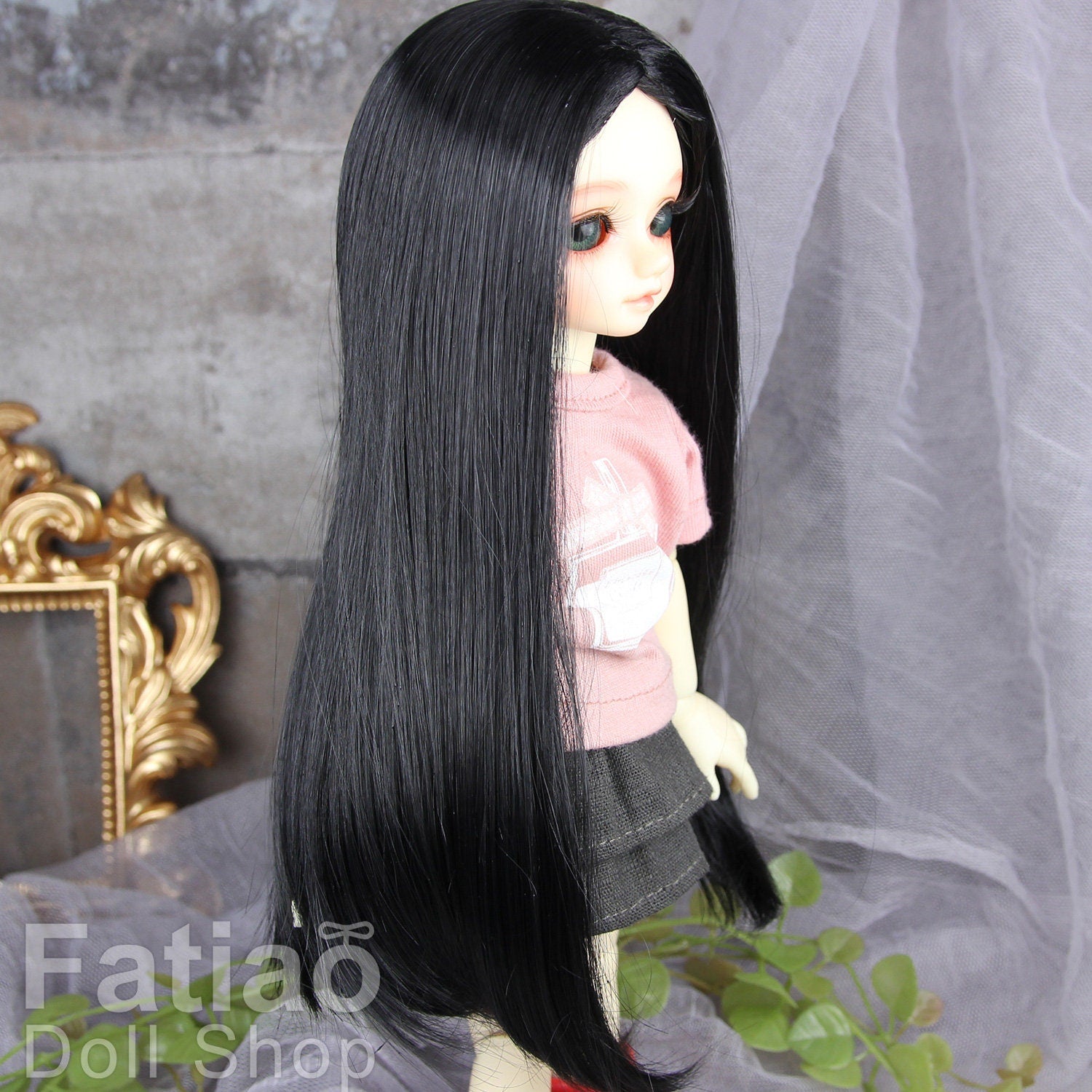 Fatiao - New Dollfie Yo-SD 1/6 BJD - Dolls Wig 6-7 inch - Black