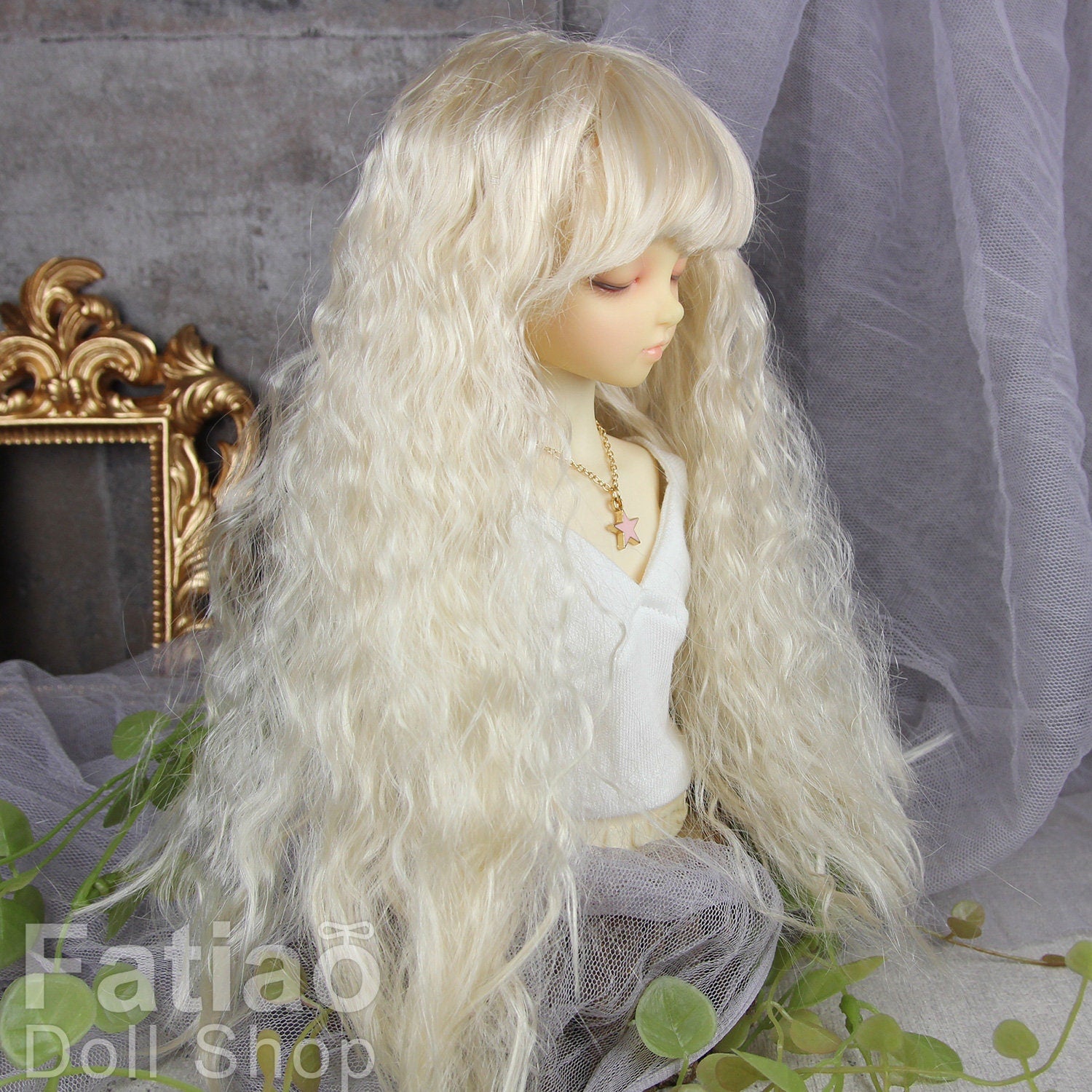 Fatiao - New Dollfie MSD Kaye Wiggs little darling doll 1/4 BJD Size 7-8 inch Dolls Wig - Blonde
